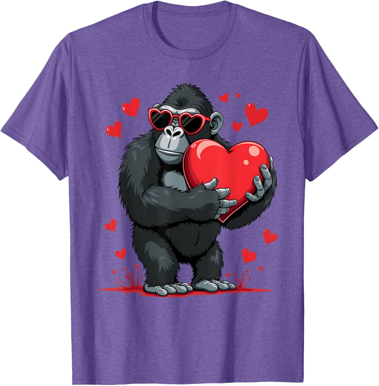 Funny Gorilla Heart Sunglasses T-Shirt for Boys Perfect for Valentine's Day - 23