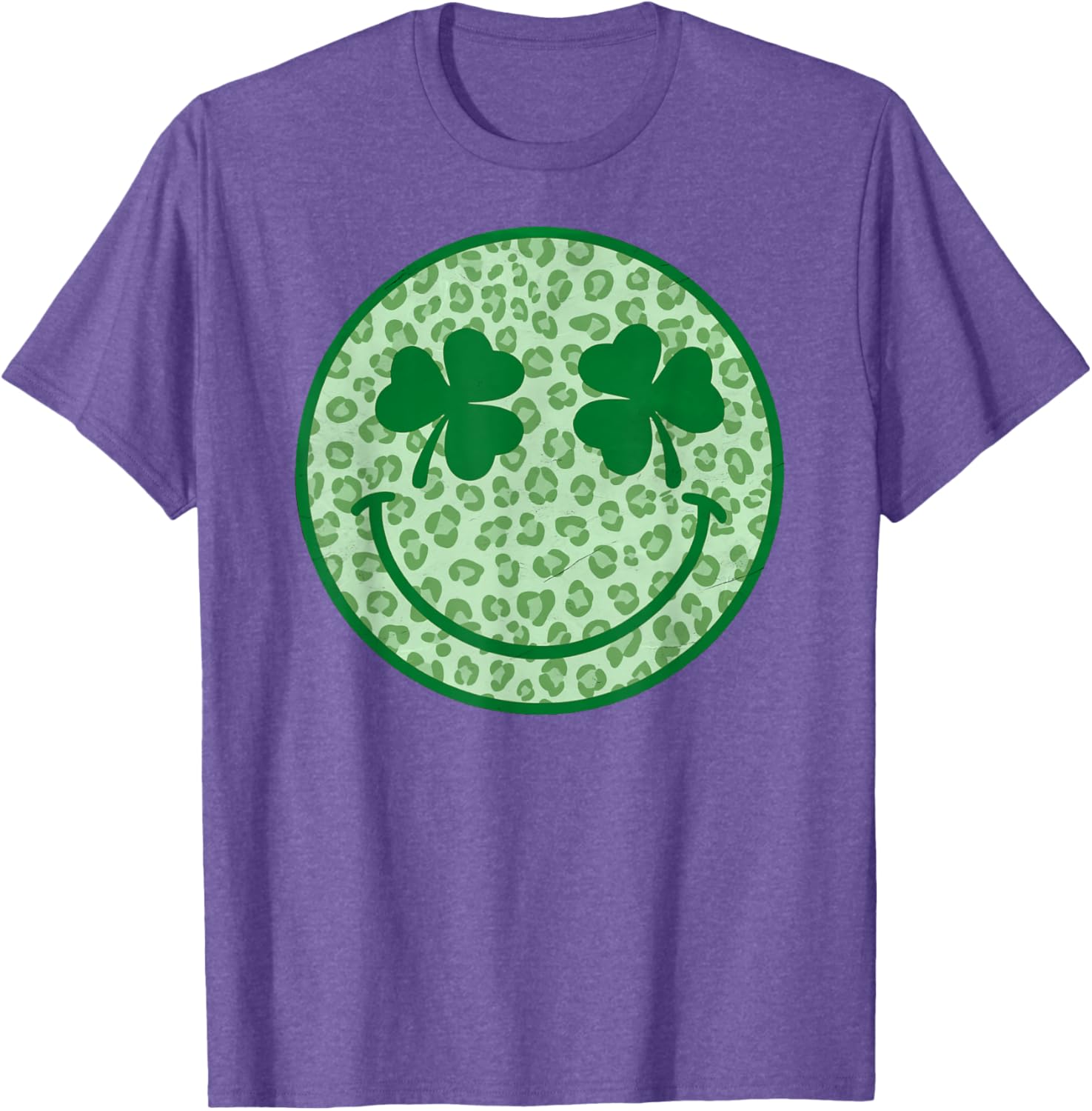 Smile Happy St Patricks Day Retro Shamrock Leopard T-Shirt for Fun Style - 2