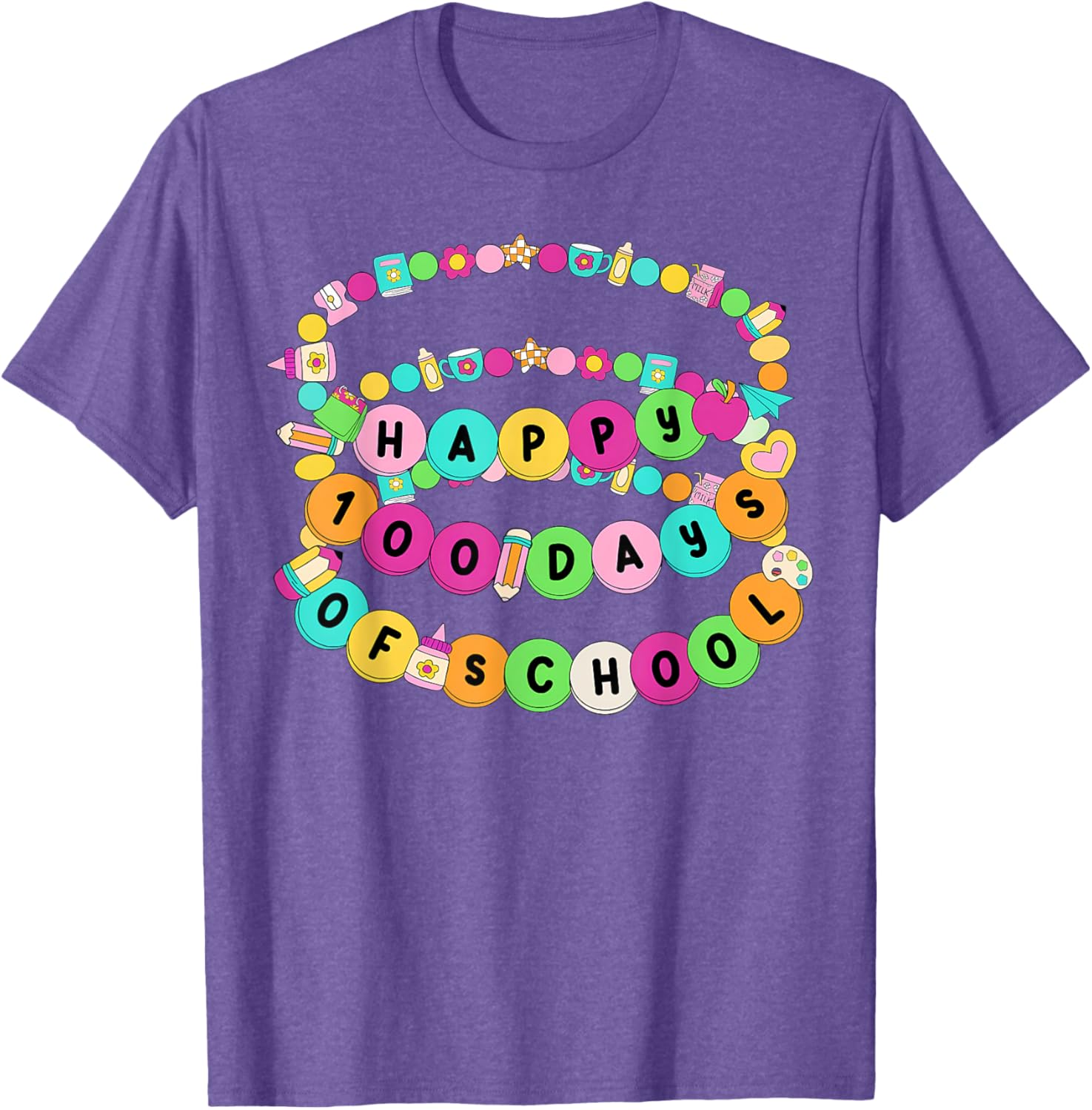 Happy 100 Days School Fun T-Shirt for Teachers and Students - 19