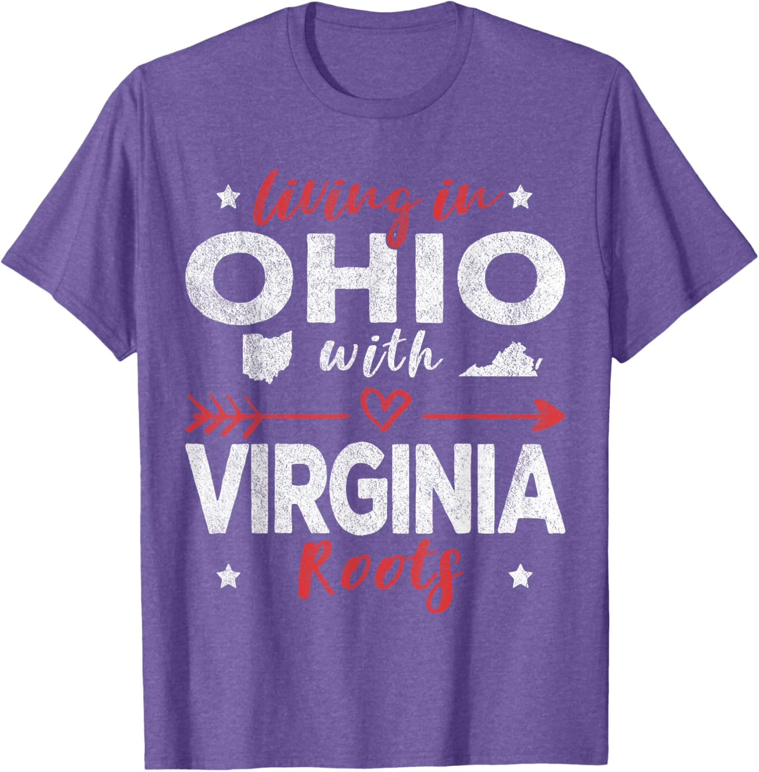 Living in Ohio with Virginia Roots T-Shirt for Proud State Lovers - 1