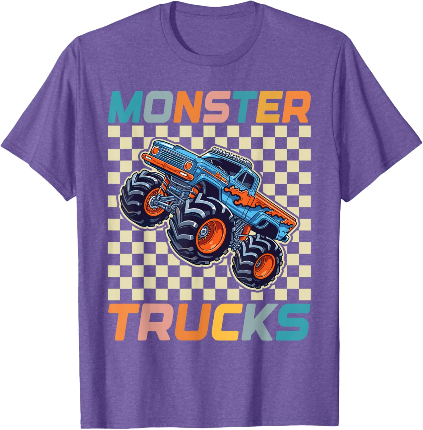 Cute Monster Truck T-Shirt for Toddlers and Kids Retro Vintage Style - 14