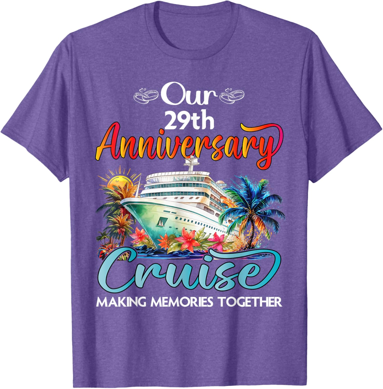 29th Anniversary Cruise T-Shirt for Couples Perfect Gift for Him and Her - 15