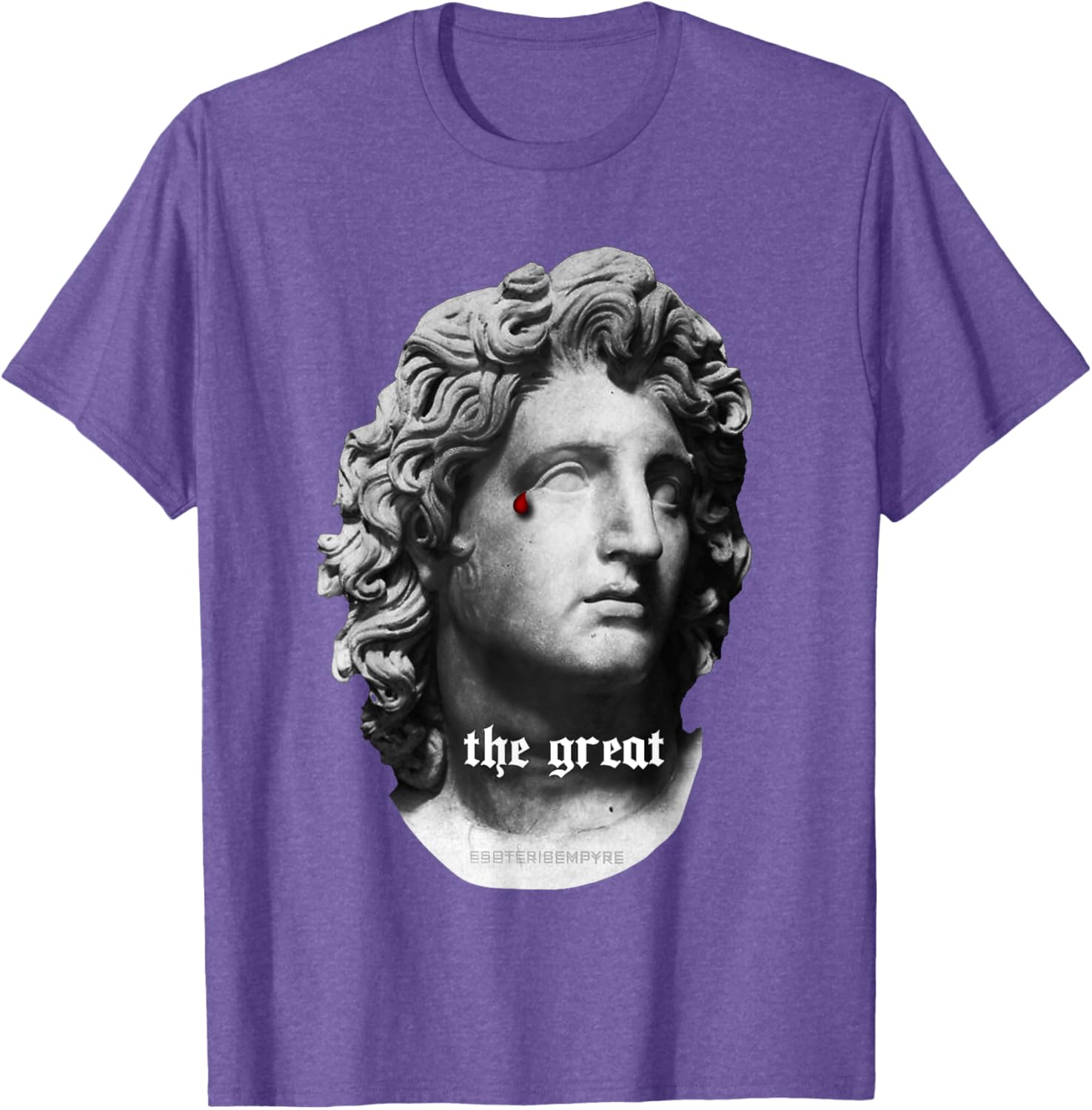 Alexander the Great Bust T-Shirt with Unique Bloody Teardrop Design - 17
