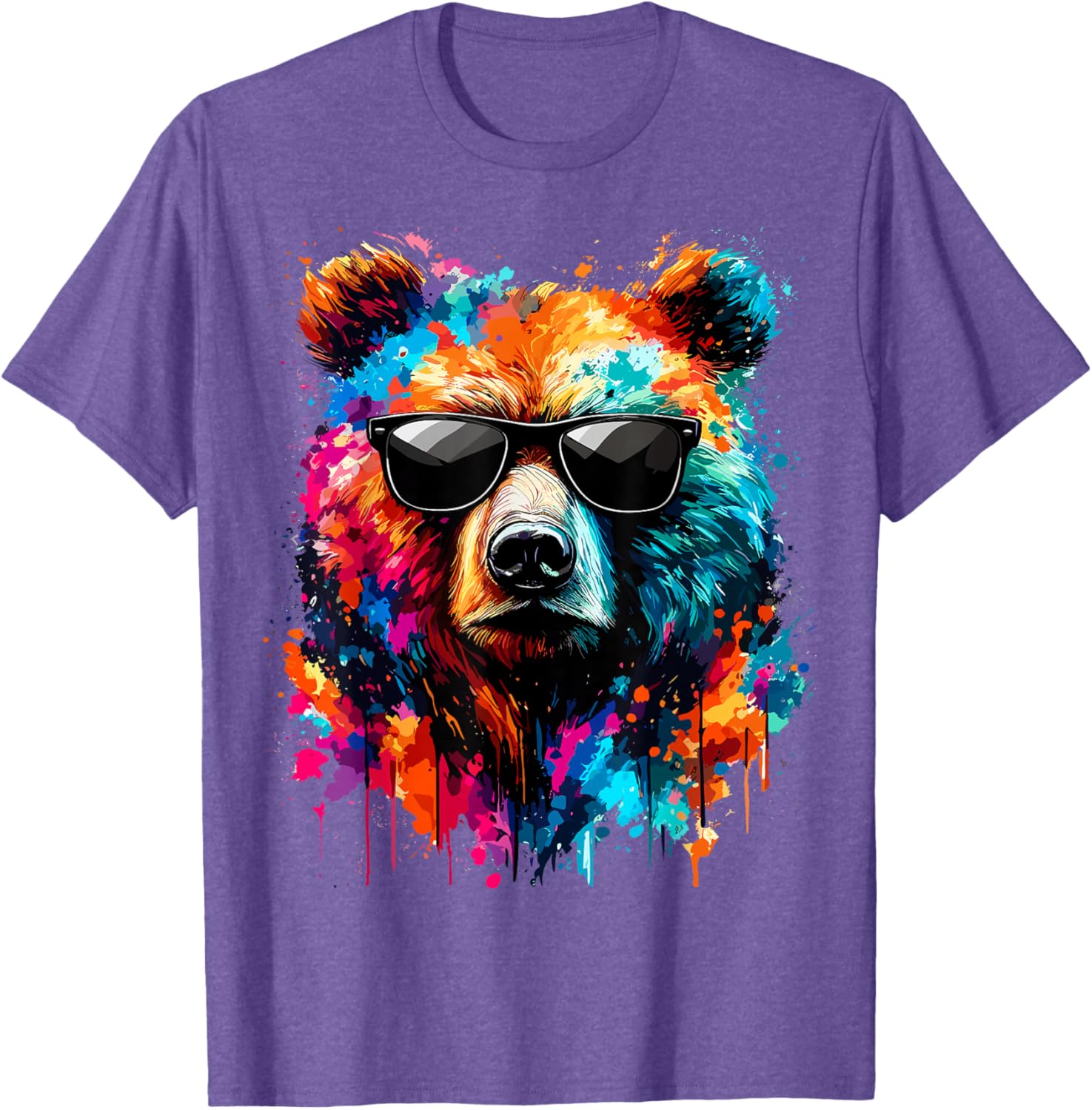 Colorful Bear with Sunglasses T-Shirt for Wildlife Lovers and Adventures - 6