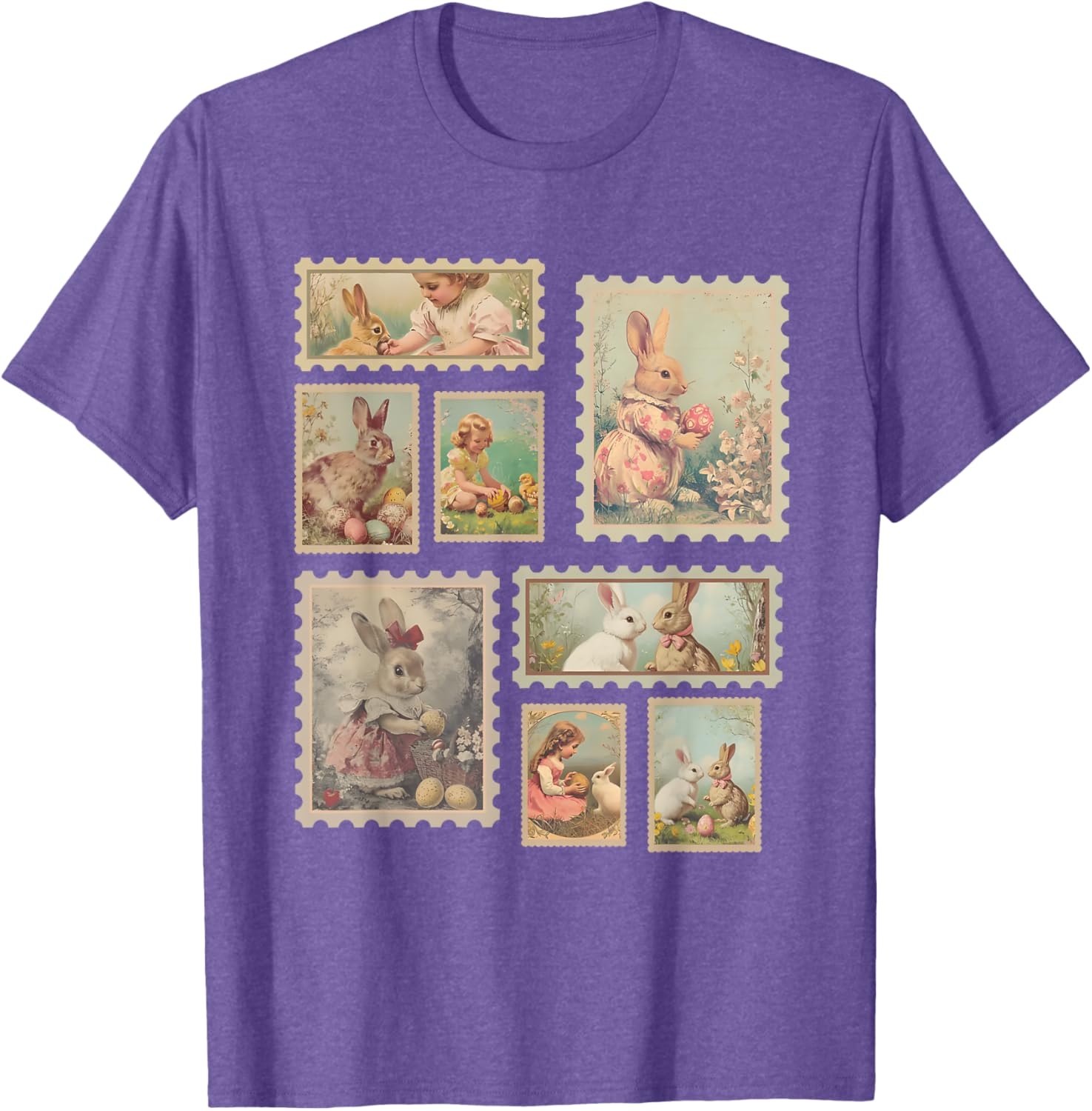 Retro Easter Bunny T-Shirt for Women Cute Spring Fashion Top - 8