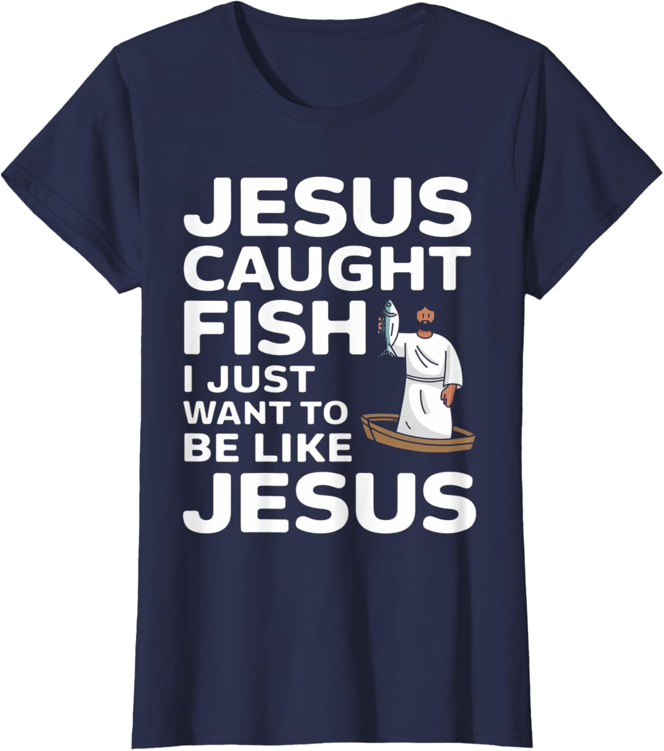 Jesus Fishing Design T-Shirt for Faithful Anglers - Catch the Spirit! - 7
