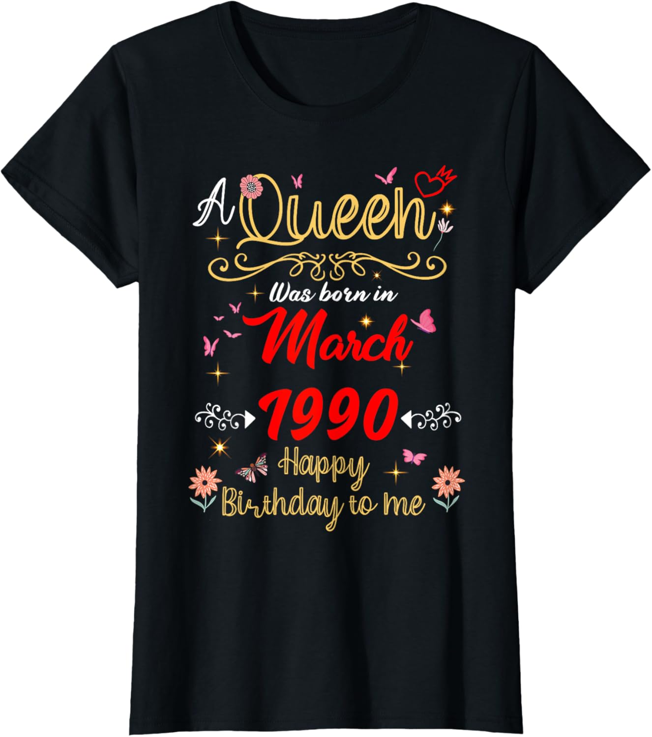 March Birthday Queen T-Shirt Since 1990 for March Girls - 4