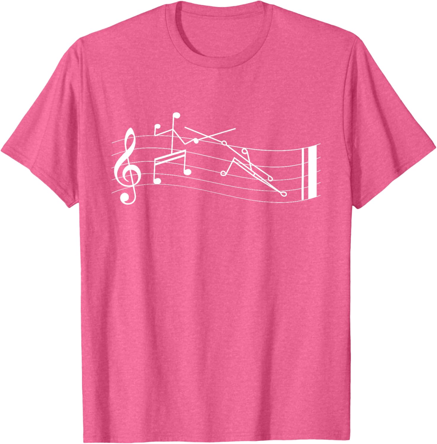Funny Stick-Figure Music Notes En-garde T-Shirt for Music Lovers - 21
