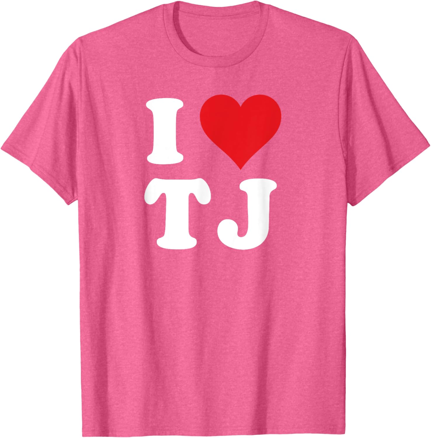 I Love TJ Initials T-Shirt Cute Heart Design for T J Fans - 5