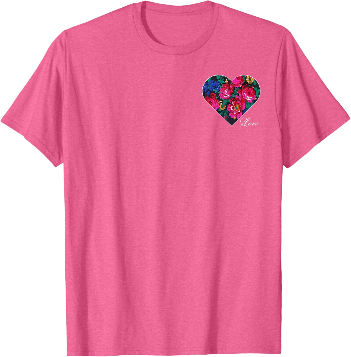Floral Heart Love T-Shirt for Native American Women - Masani Scarf Design - 23