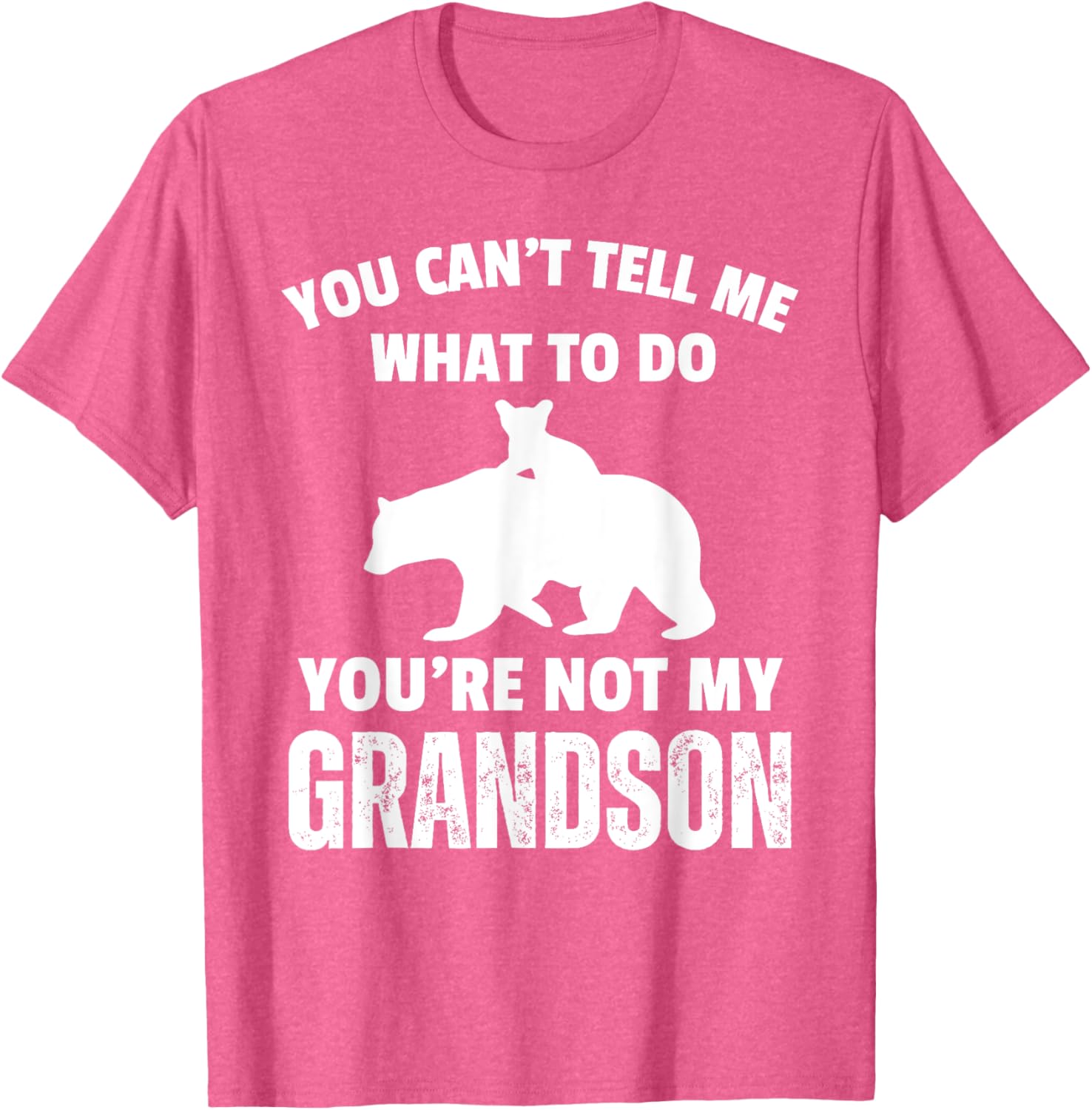 Funny Dad T-Shirt You Can't Tell Me What To Do Bear Grandson Gift - 21