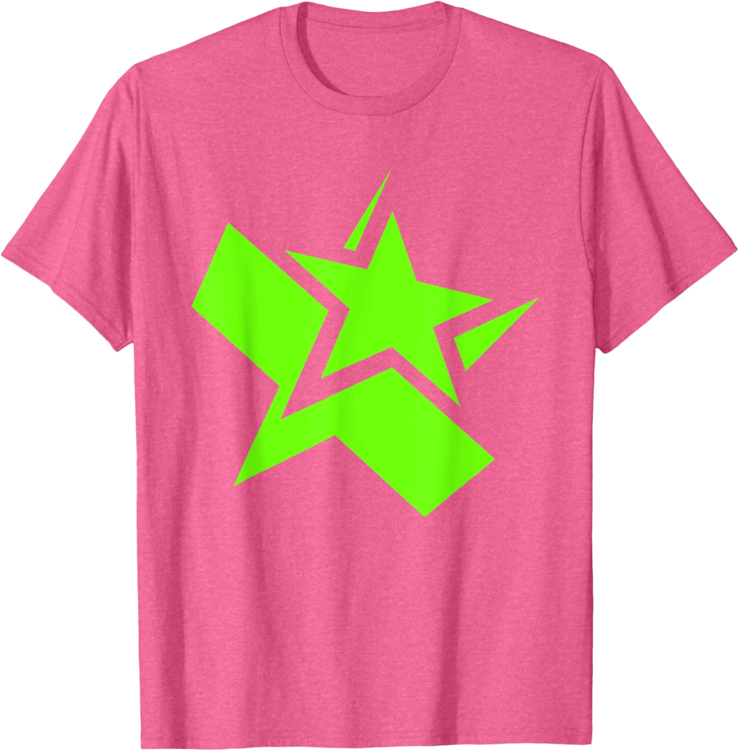 Green Chunky Star Graphic T-Shirt for Stylish Casual Wear - 6
