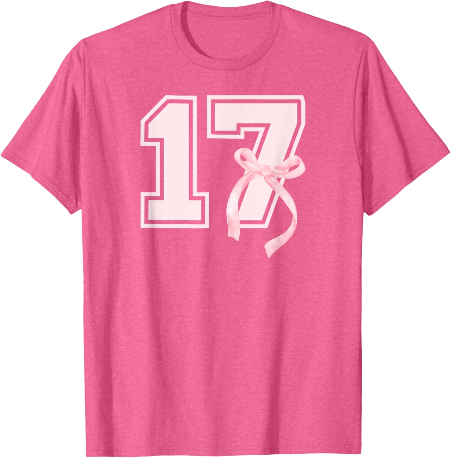 17th Birthday Bow T-Shirt for Stylish Seventeen Year Old Girls - 14