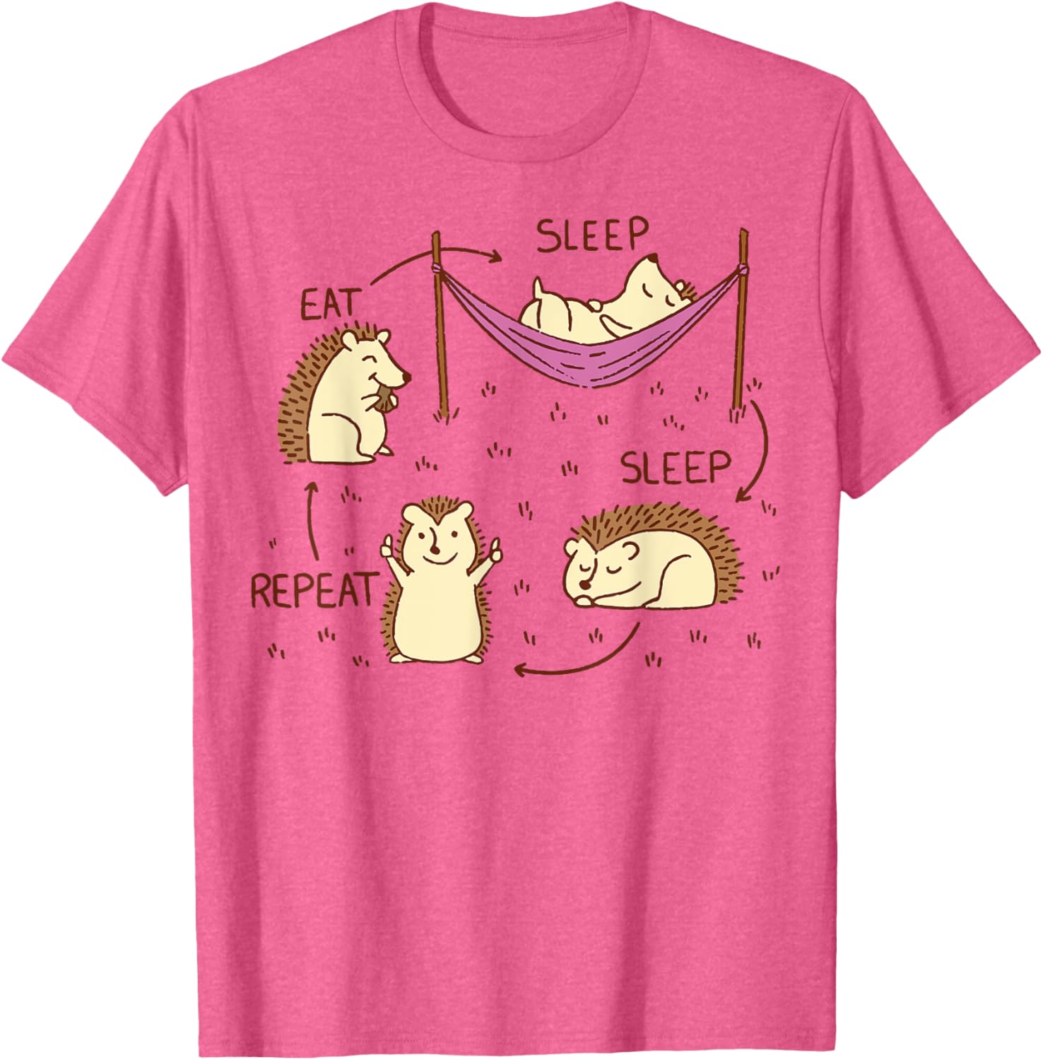 Hedgehog Life Cycle Eat Sleep Repeat T-Shirt for Animal Lovers - 12