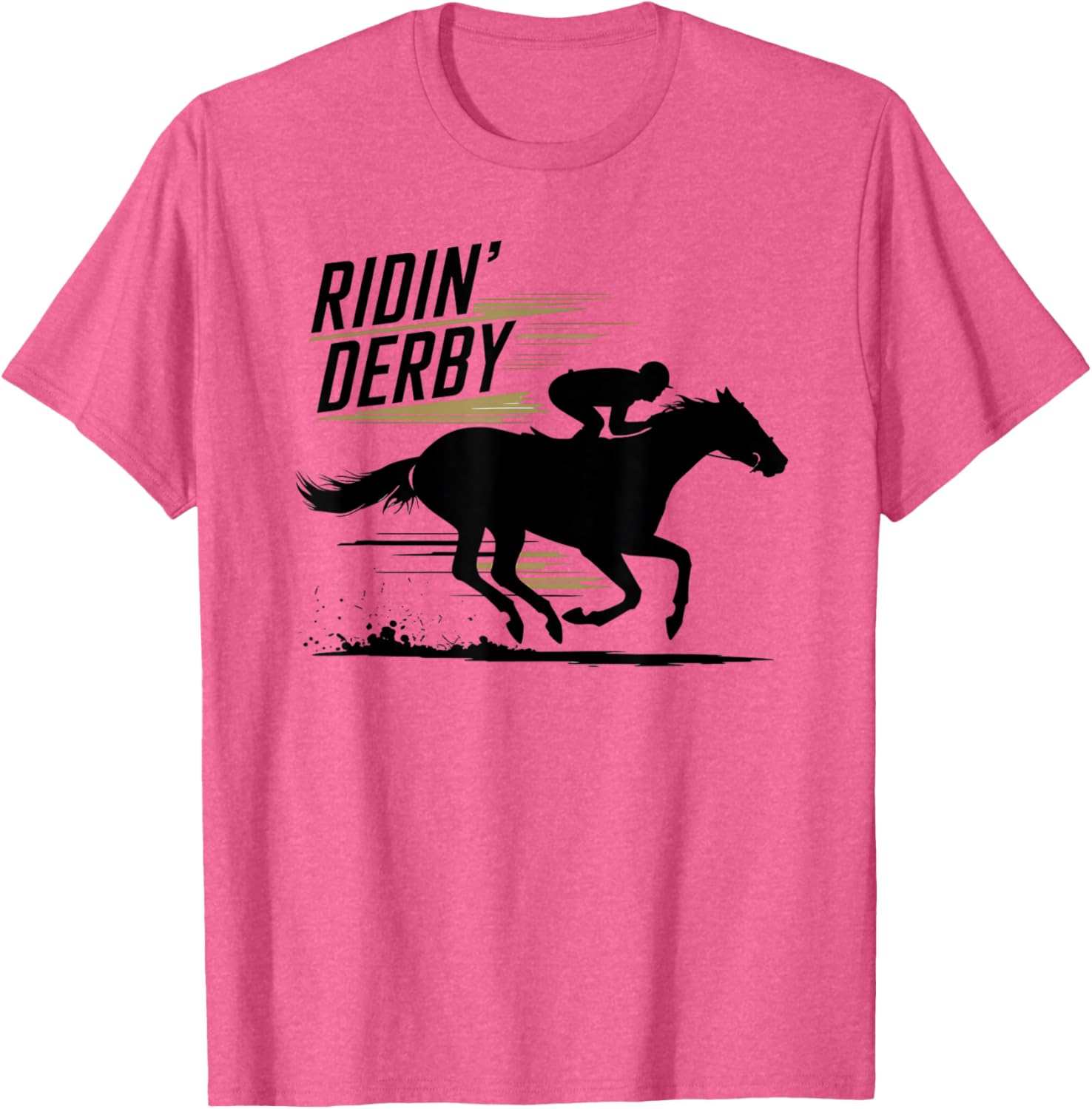 Ridin Derby Retro Horse Racing Fans Equestrian T-Shirt Fun Tee - 1