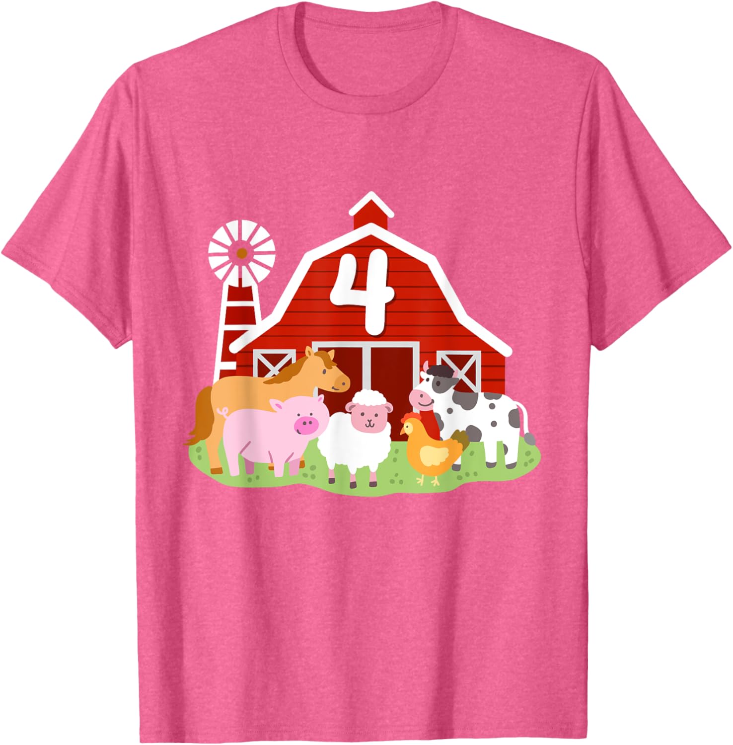 Adorable 4th Birthday Farm Animals T-Shirt for Boys Toddler Party Fun - 19