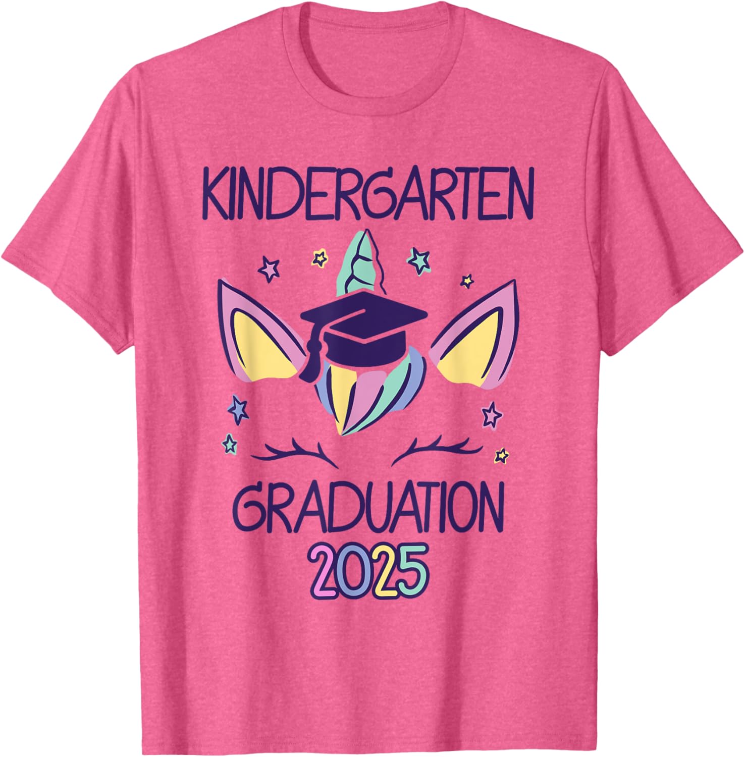 Adorable Unicorn Kindergarten Graduation 2025 T-Shirt for Kids - 5