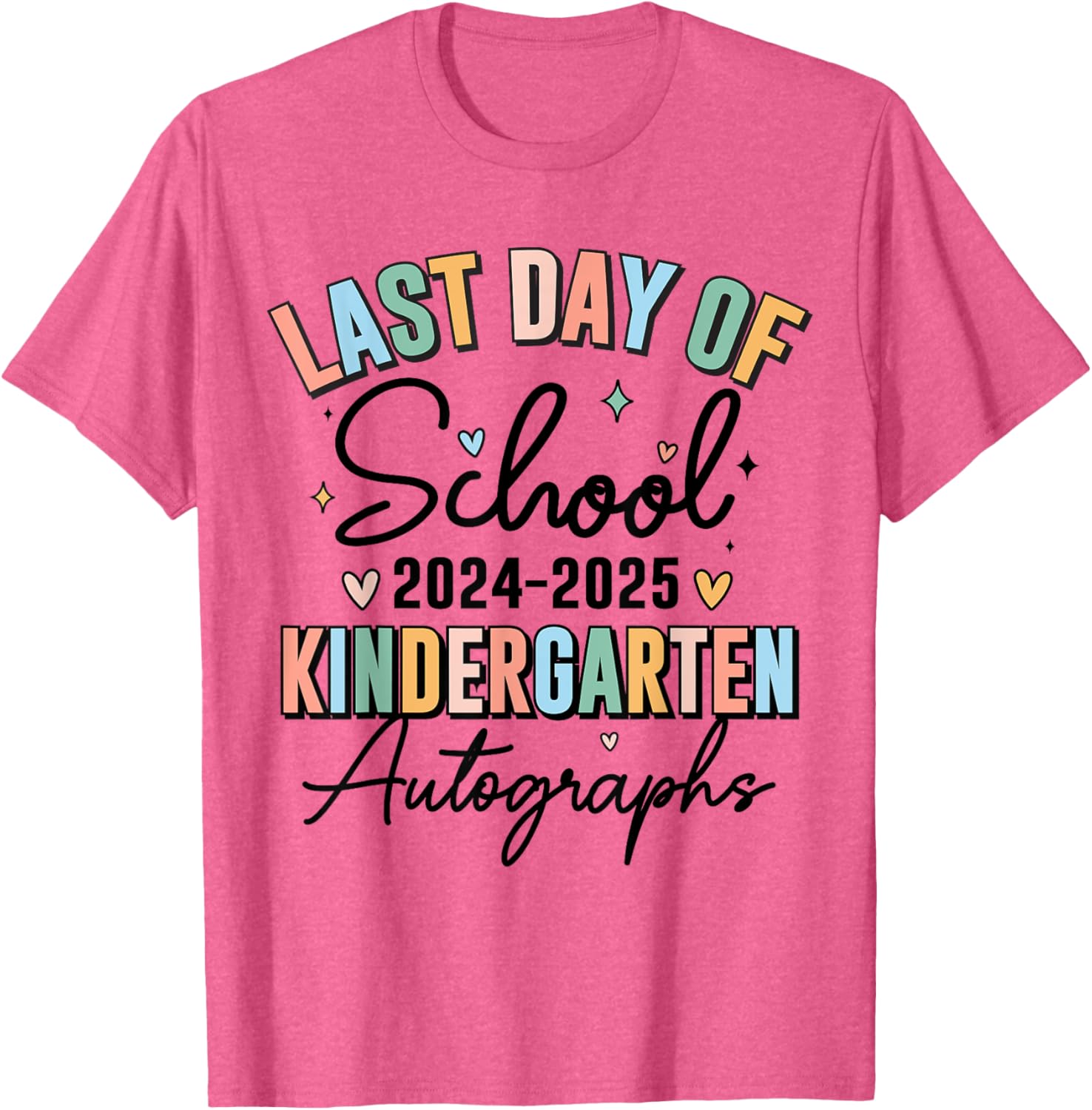 2024 Kindergarten Graduation T-Shirt for Boys and Girls with Autographs - 1