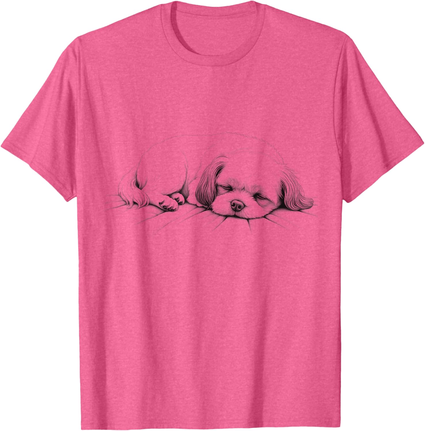 Adorable Shih Tzu Sleeping Design T-Shirt for Dog Lovers Men and Women - 7