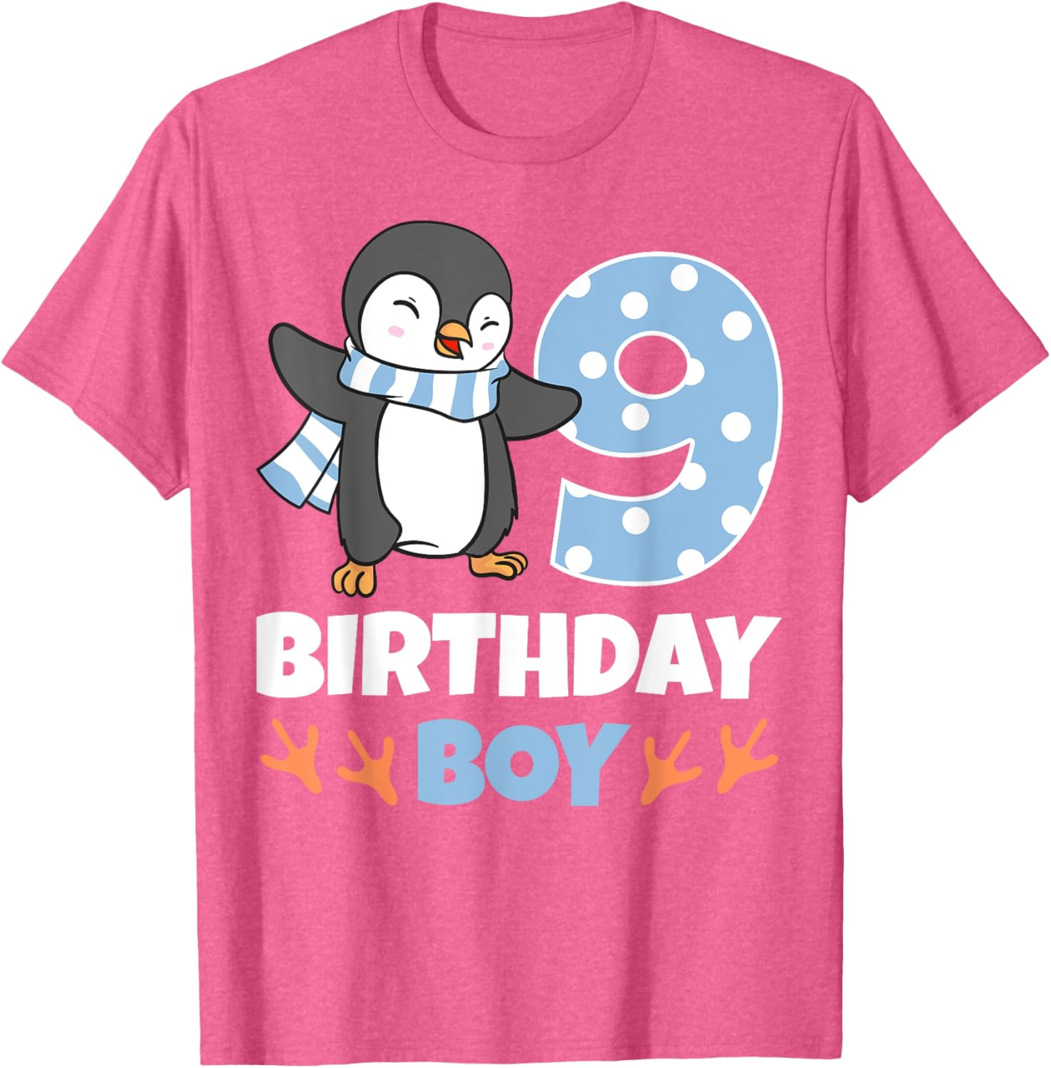 Penguin 9th Birthday Winter Theme T-Shirt for Boys Fun Celebration - 19