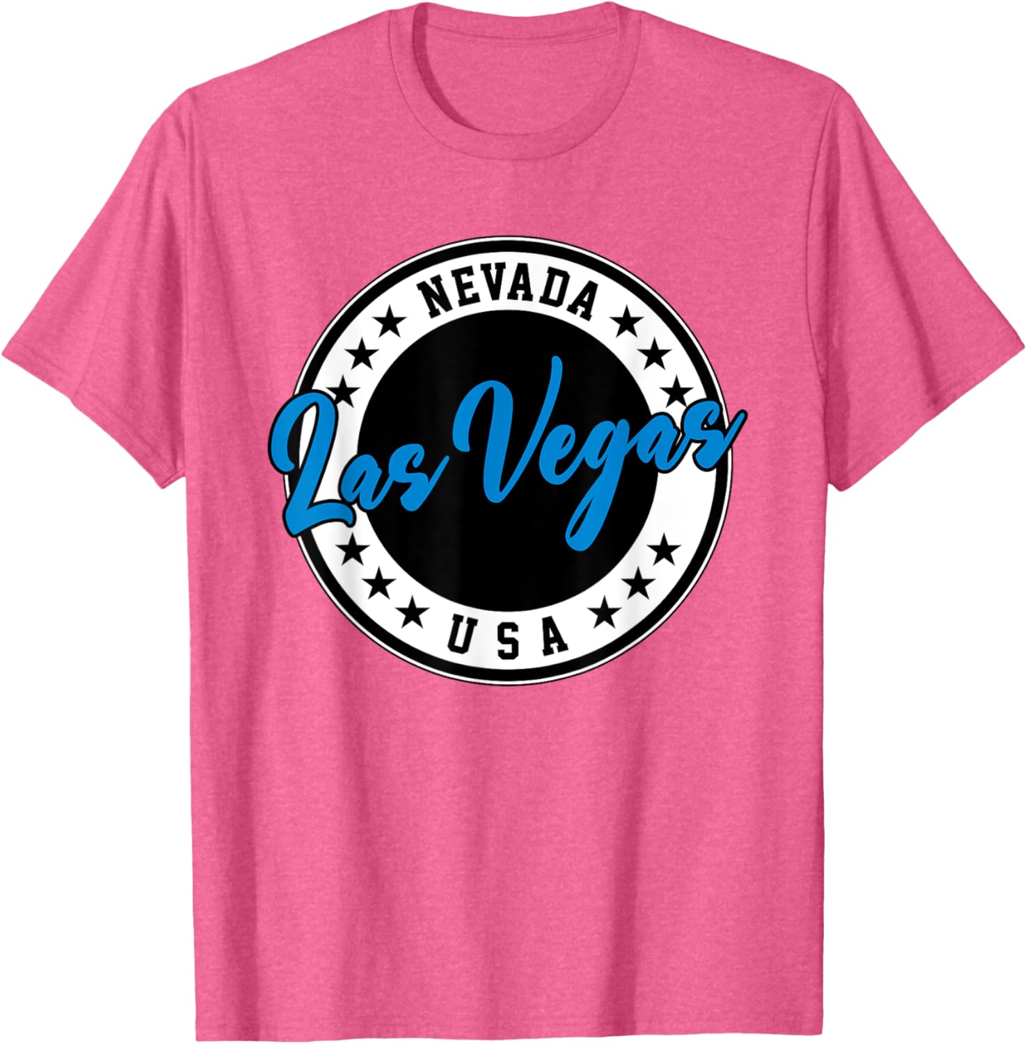Las Vegas Nevada Blue Circle Script T-Shirt for Casual Style Fans - 10
