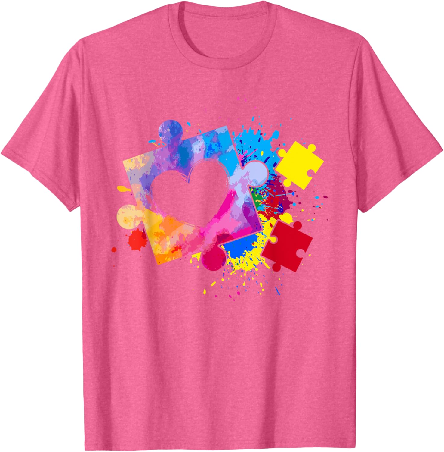 Autism Awareness Tie Dye Puzzle Piece Heart Kids T-Shirt for Boys and Girls - 4