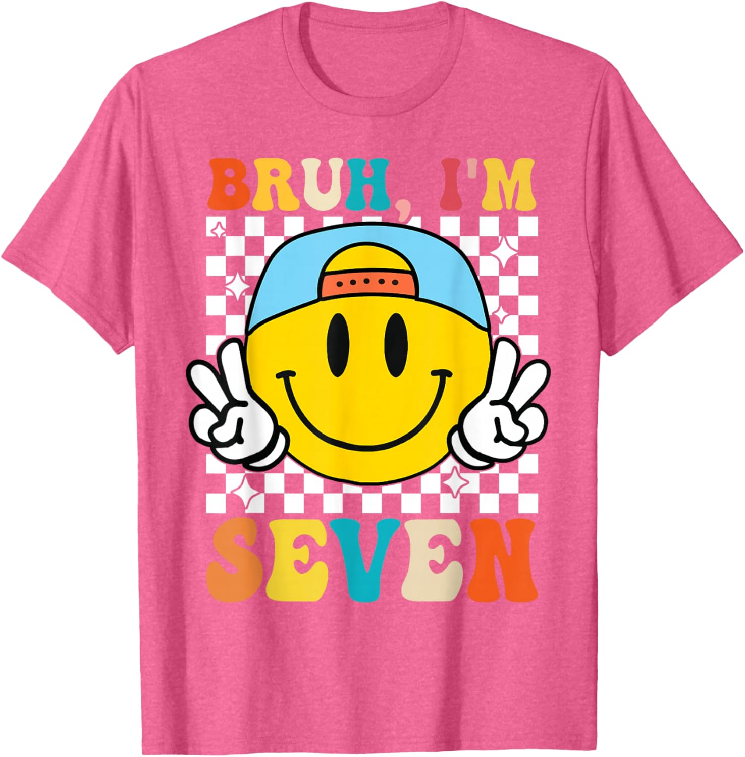 Groovy 7th Birthday T-Shirt for Boys and Girls - Fun 7 Year Old Apparel - 3