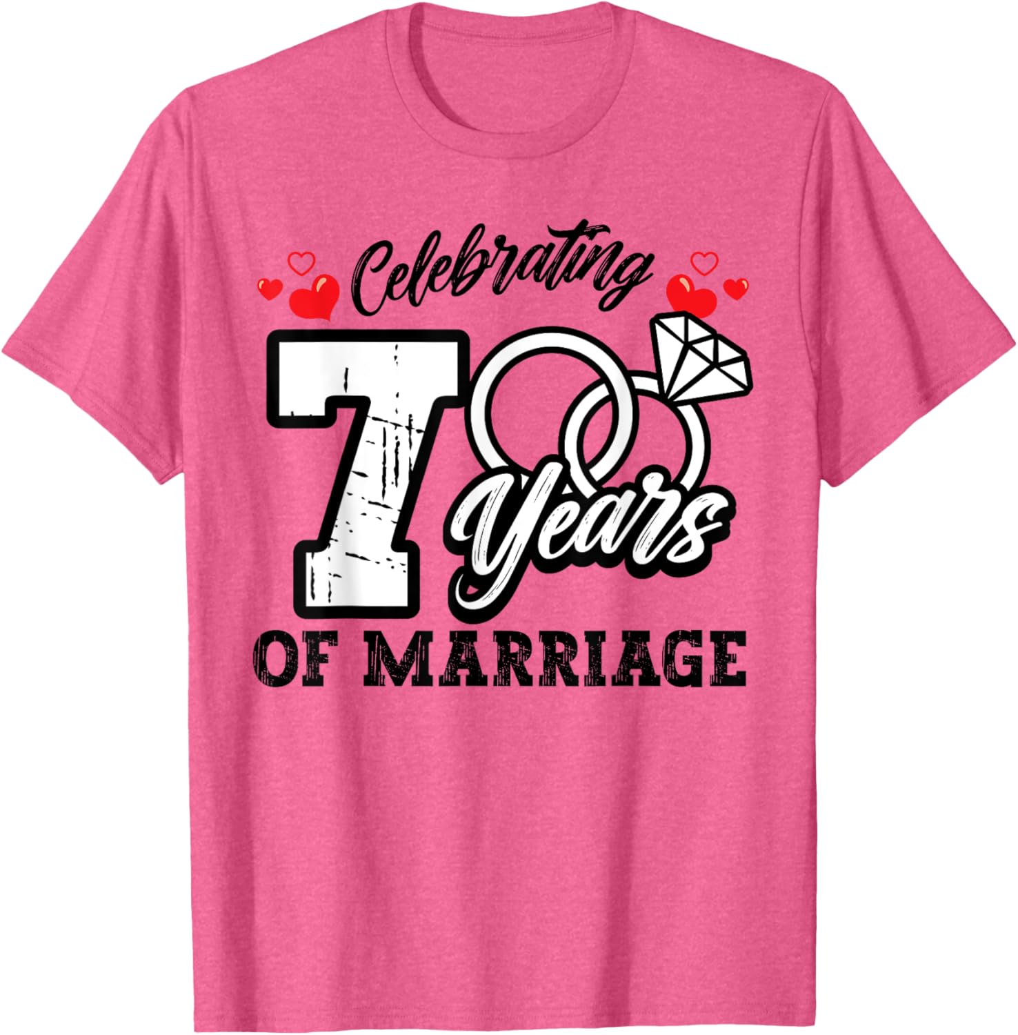 7th Wedding Anniversary Matching T-Shirt for Couples Celebrating Love - 15