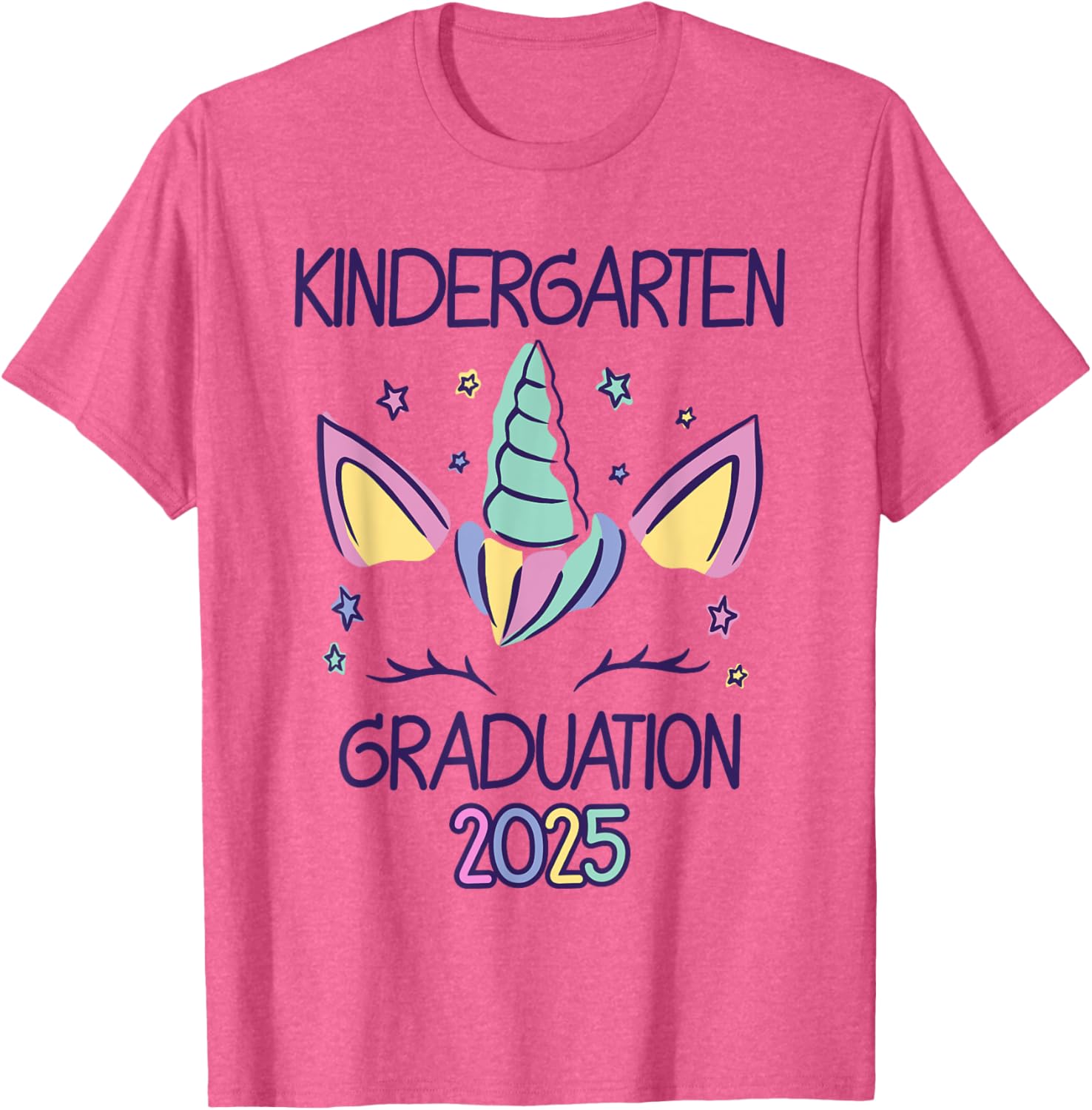 Cute Unicorn Kindergarten Graduation 2025 T-Shirt for Kids - 15