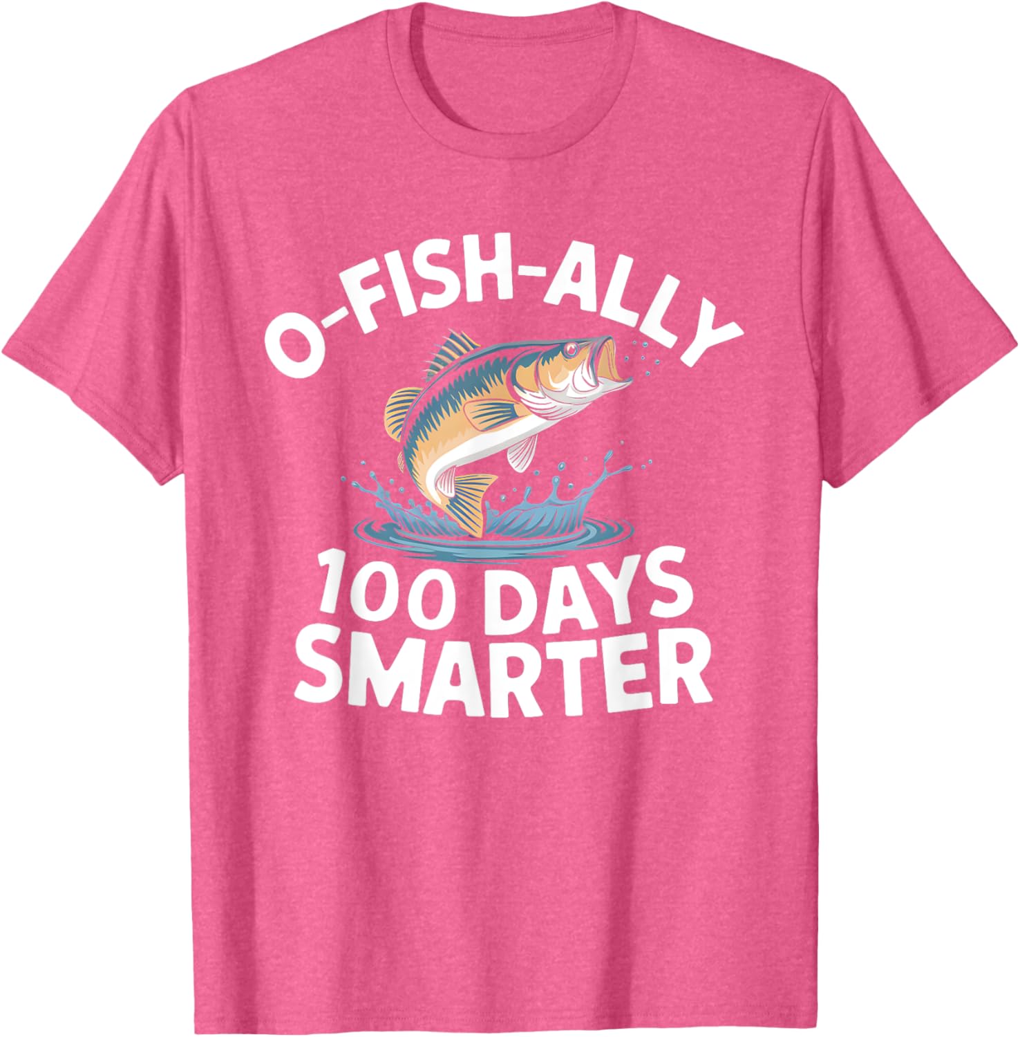 100 Days Smarter Kids Fishing T-Shirt for 100th Day of School Fun - 6