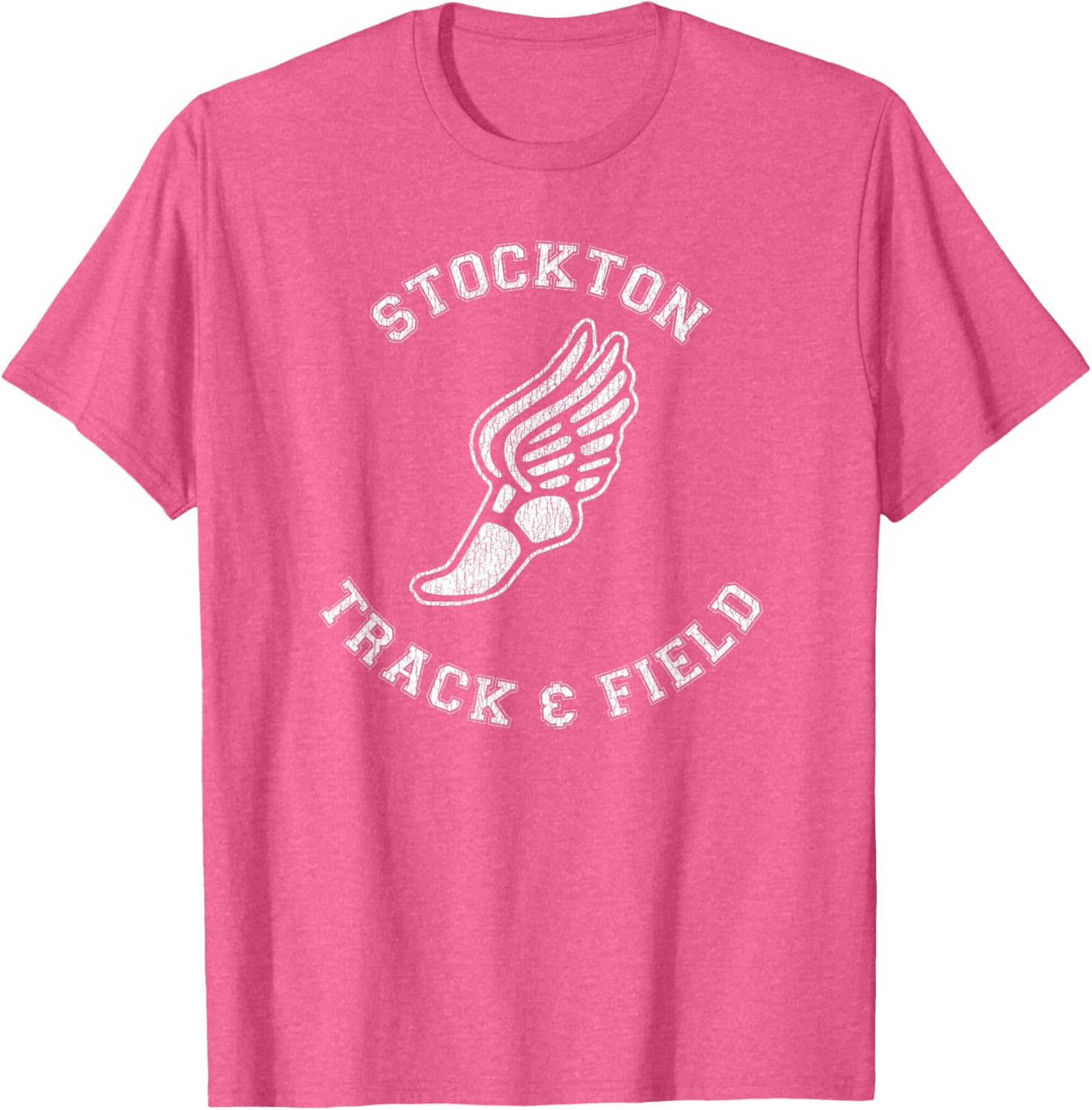 Stockton Track & Field Retro 80s Distressed T-Shirt for Casual Style - 24