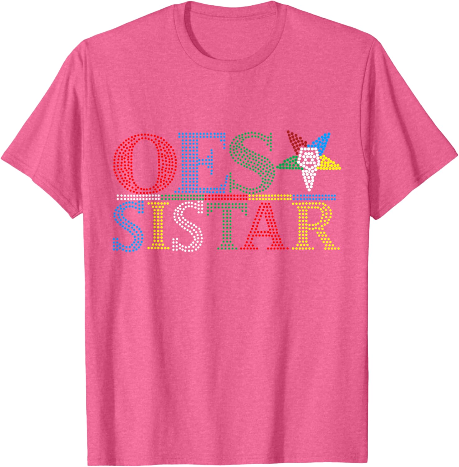 OES Sistar Dot Print Design Order of the Eastern Star Sisters T-Shirt - 5