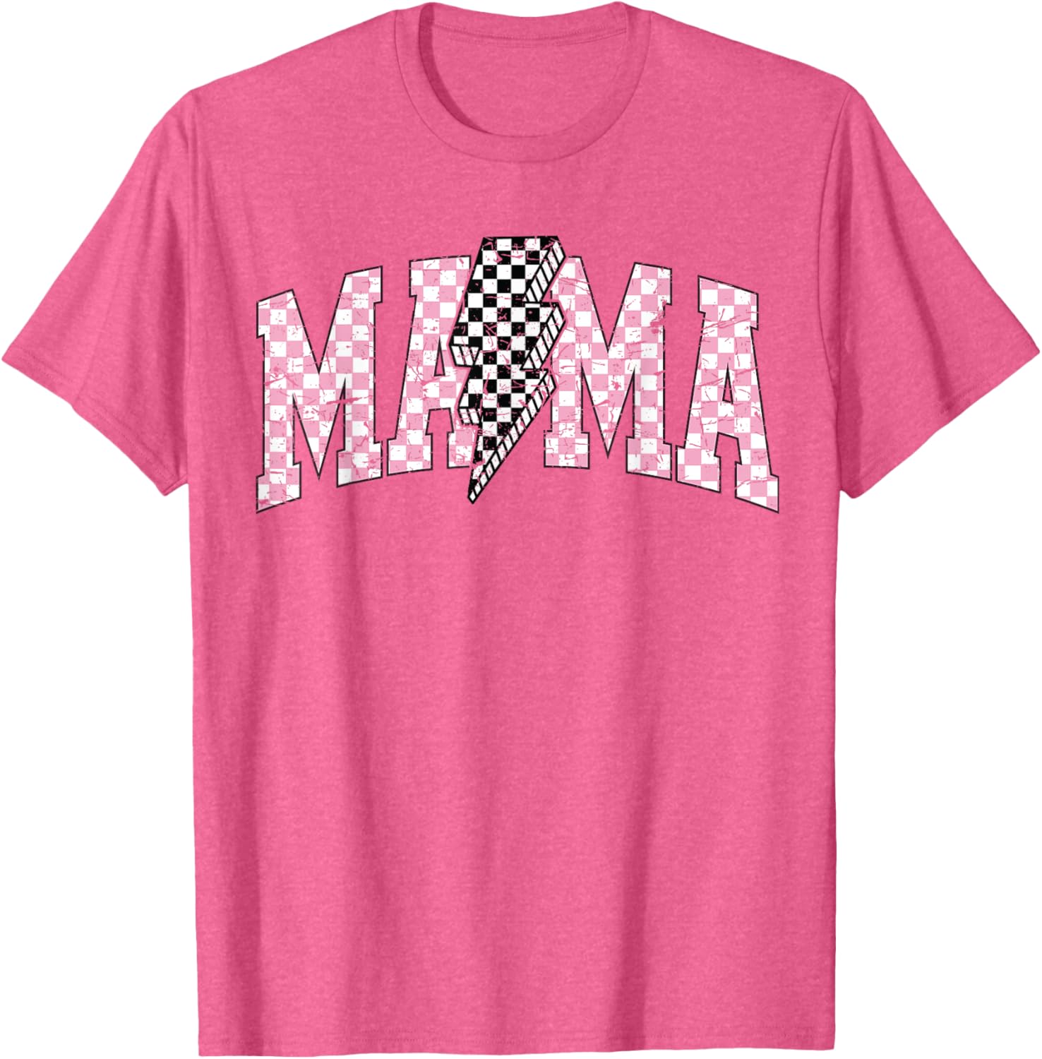 Retro Checkered Bolt Mama T-Shirt for Women, Men, Girls, and Kids - 2