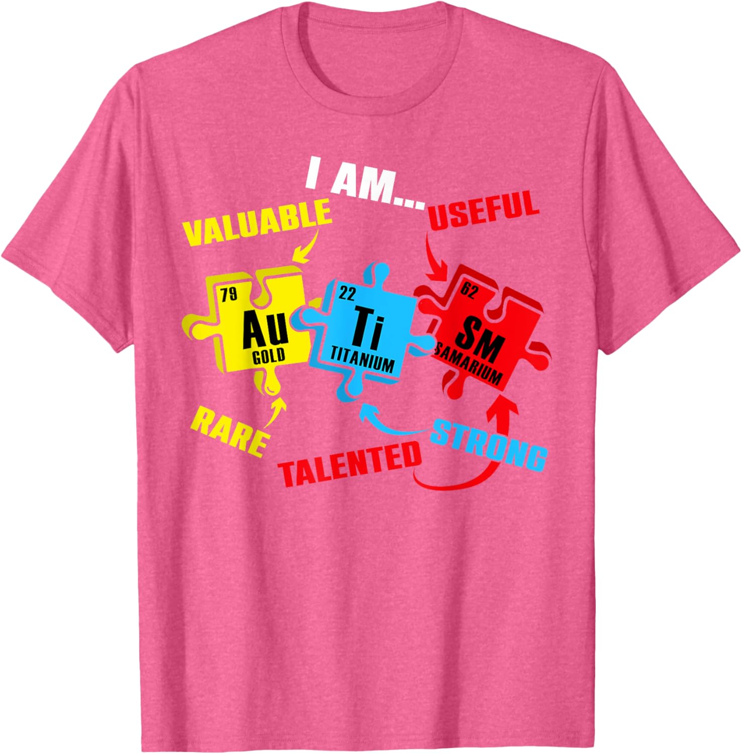 Chemistry Elements Periodic Table Puzzle T-Shirt for Autism Awareness - 21