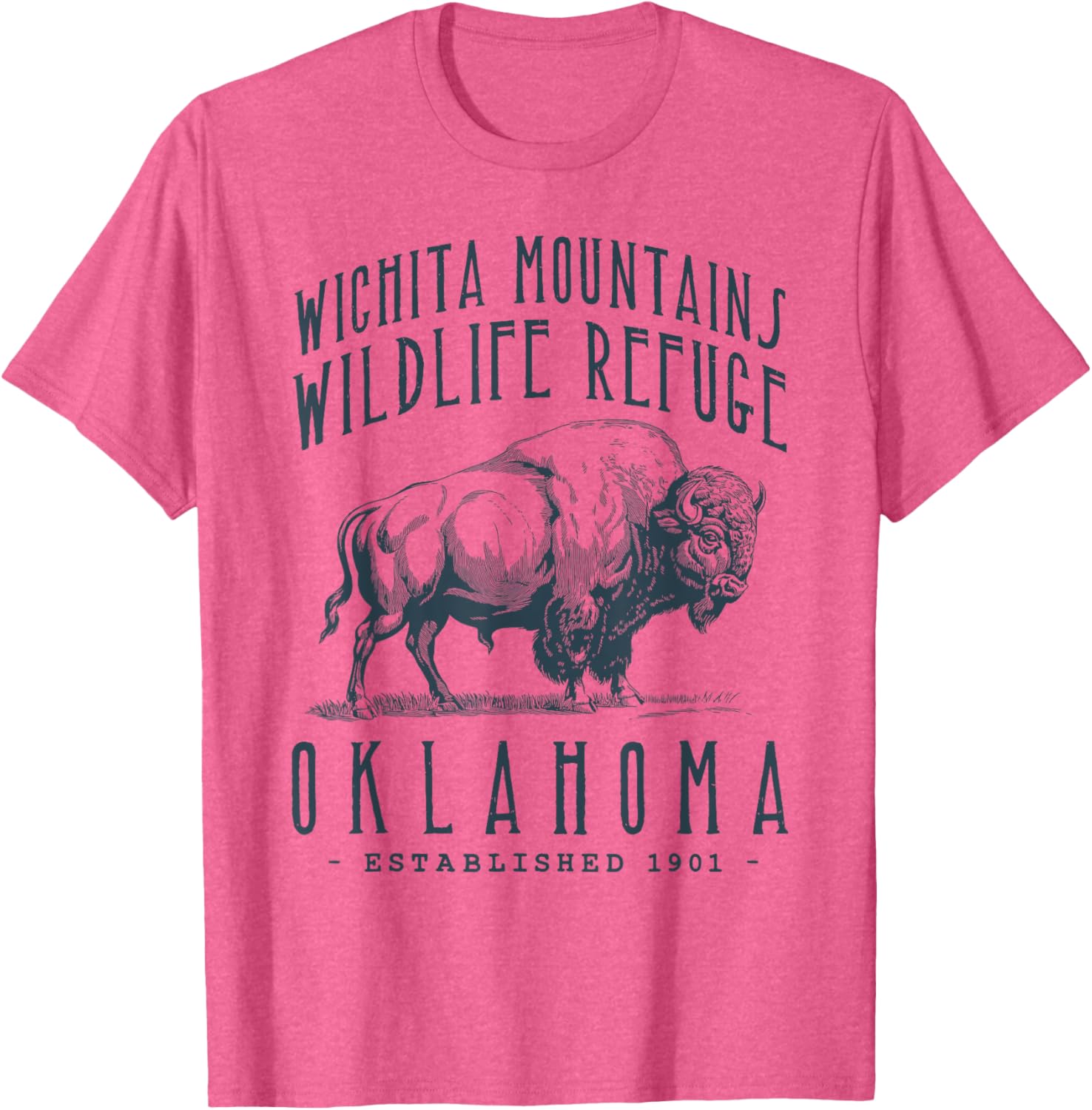 Wichita Mountains Bison Design T-Shirt for Nature Lovers and Adventurers - 4