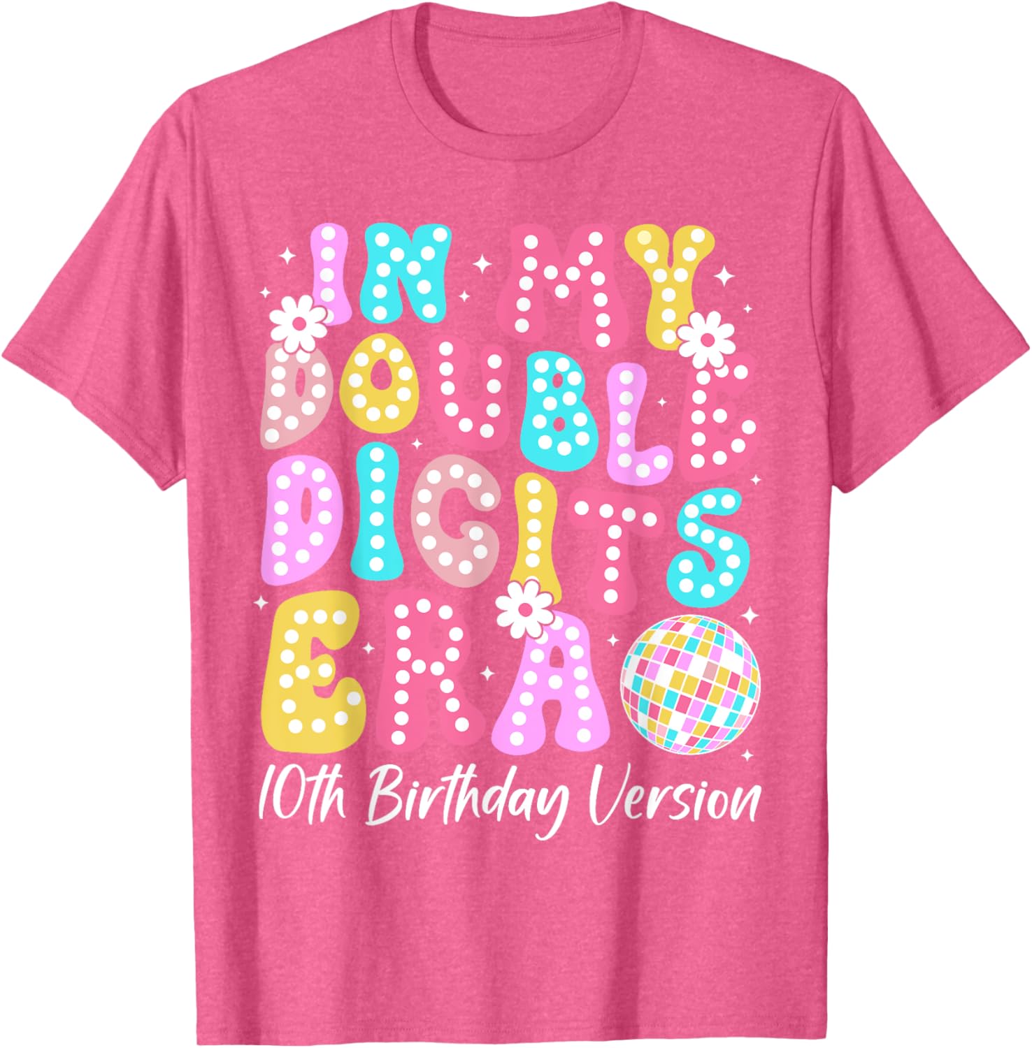 Retro 10th Birthday Girls T-Shirt In My Double Digits Era Design - 6