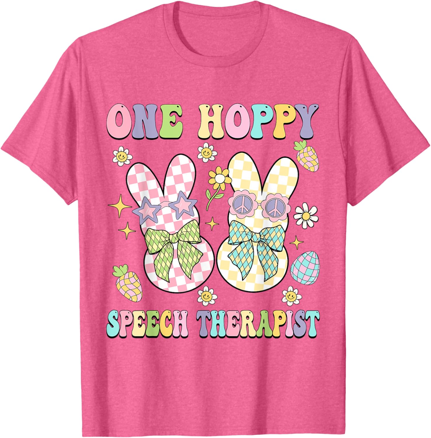 Hoppy Easter Bunny SLP Coquette T-Shirt for Speech Therapists - 17