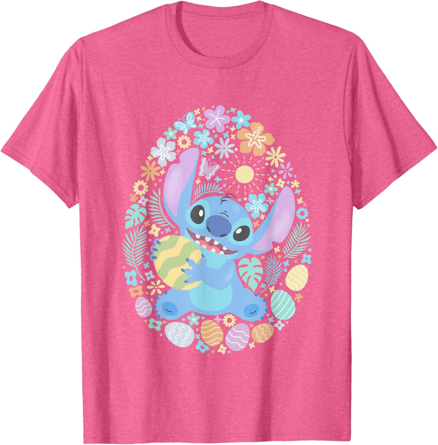 Disney Lilo & Stitch Easter Eggs Floral Portrait T-Shirt for Fans - 8