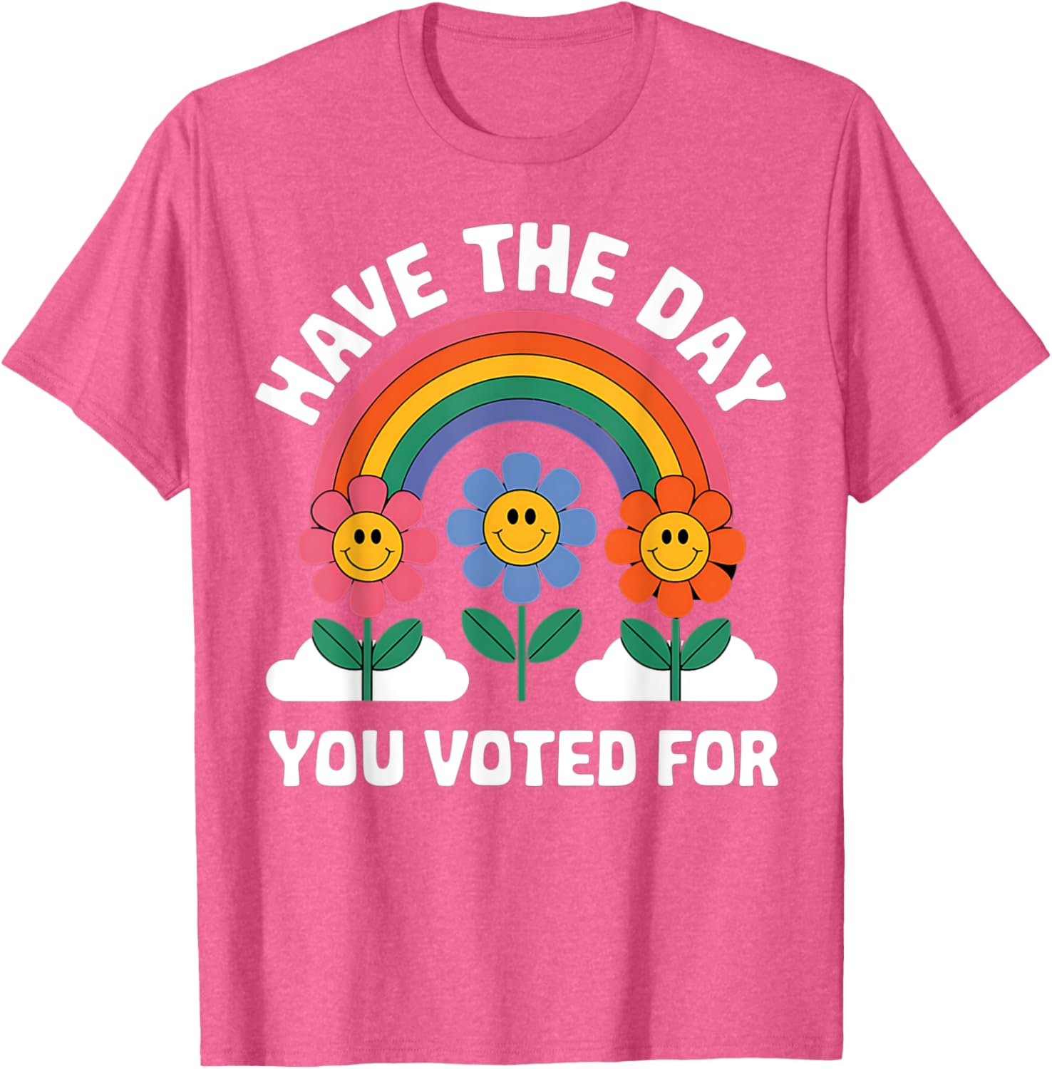 Funny Groovy Rainbow Flower T-Shirt for Your Voting Day Celebration - 3