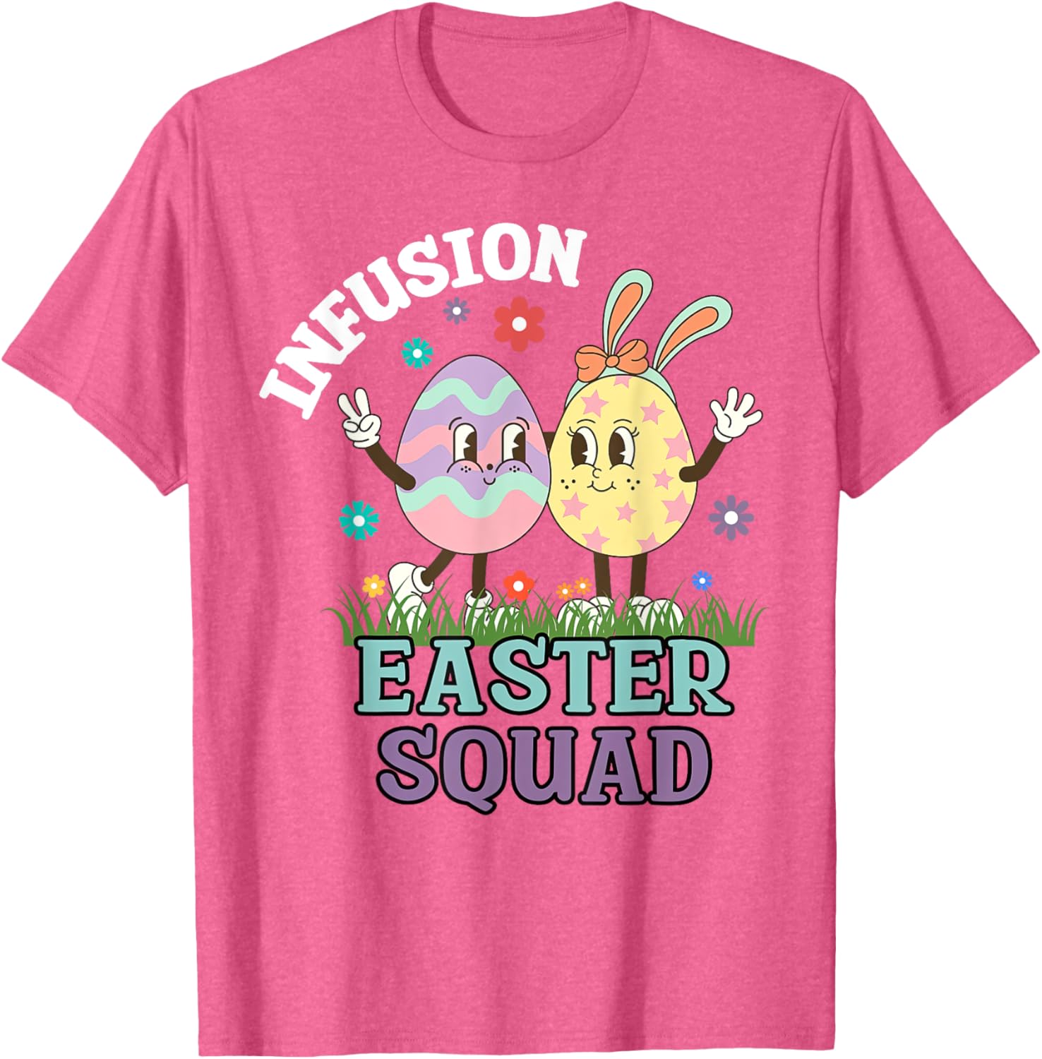 Infusion Nurse Easter Squad Bunny Eggs T-Shirt for Oncology Nurses - 5