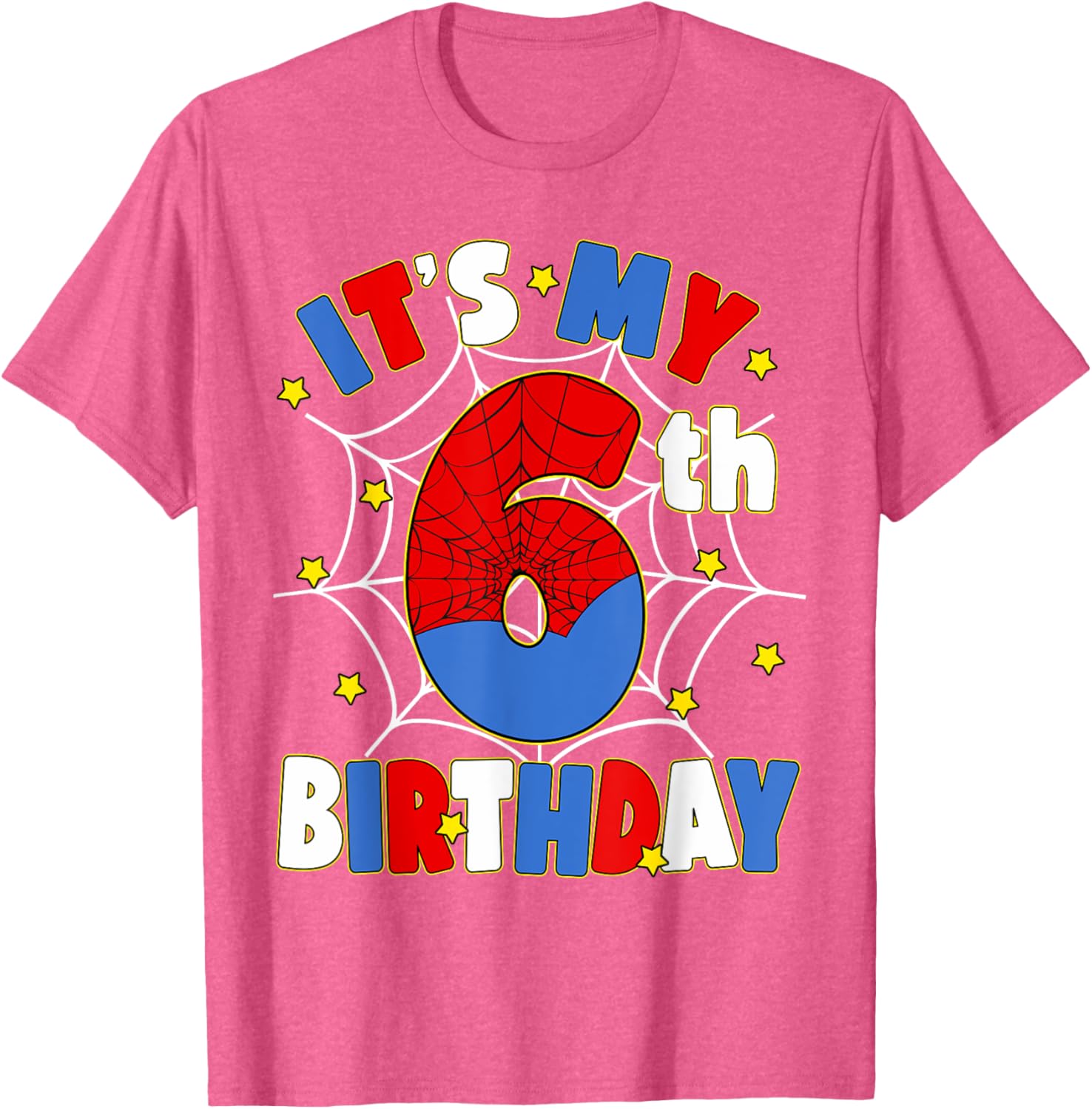 Kids Boys Spider Theme 6th Birthday Party T-Shirt for Fun Celebrations - 3
