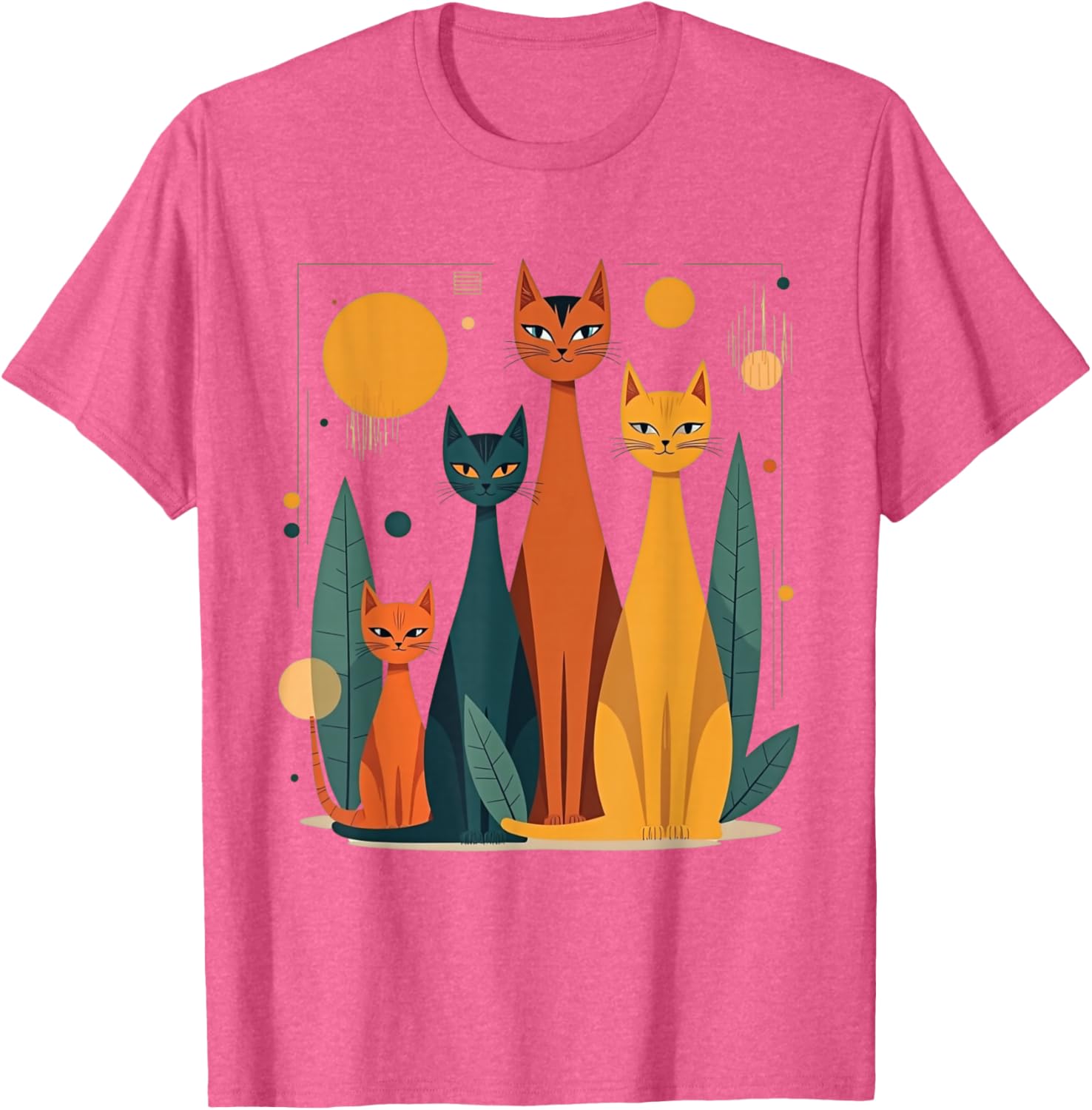 Vintage Retro Mid-Century Modern Cats T-Shirt in 50s 60s Style - 10