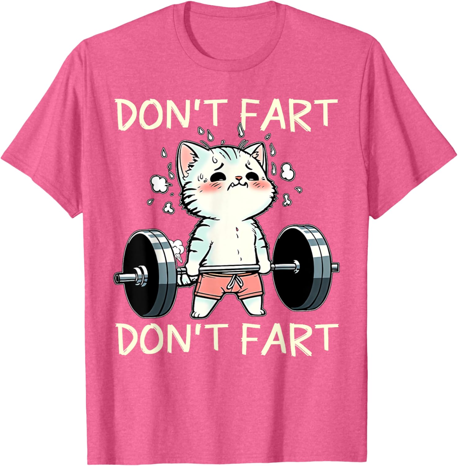 Funny Don't Fart Cat Weight Lifting T-Shirt for Fitness Lovers - 20