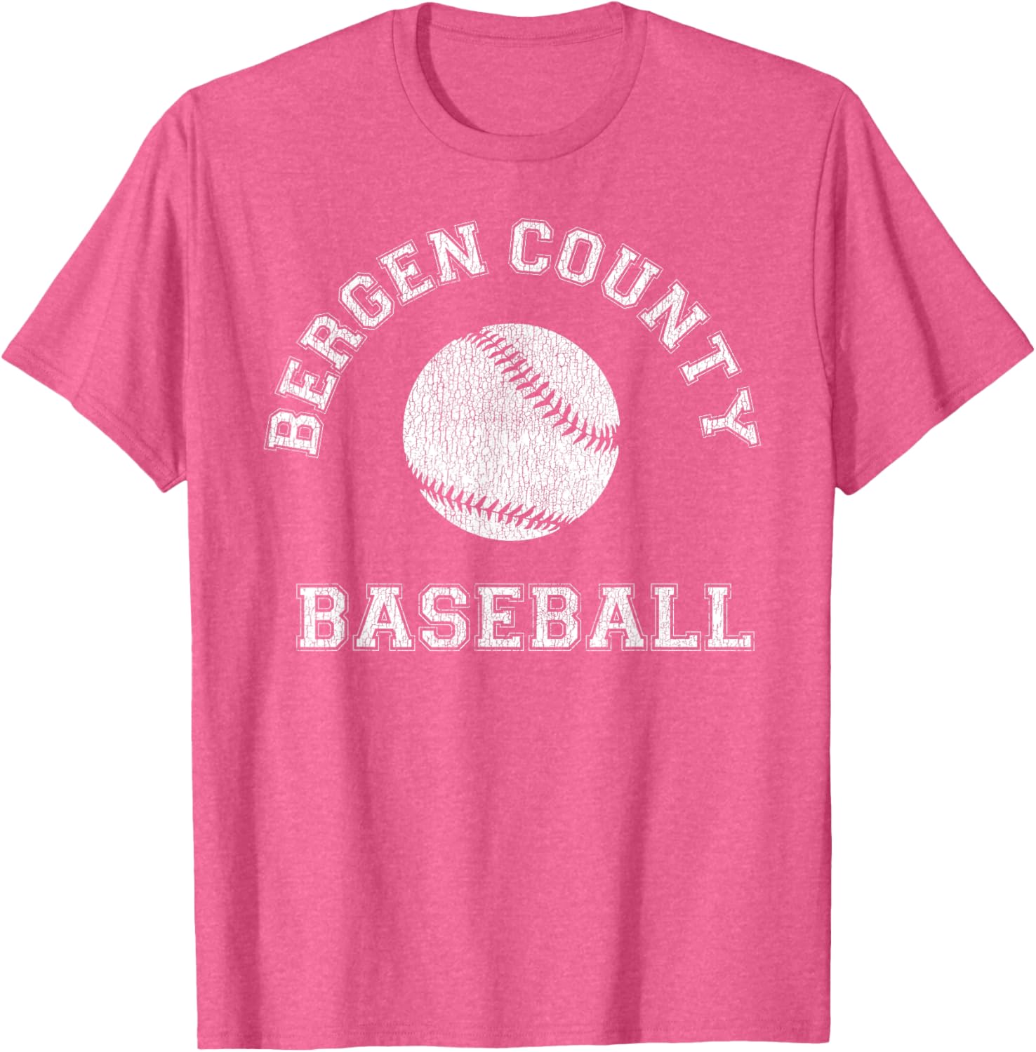 Bergen County Baseball Distressed Retro Classic T-Shirt for Fans - 13