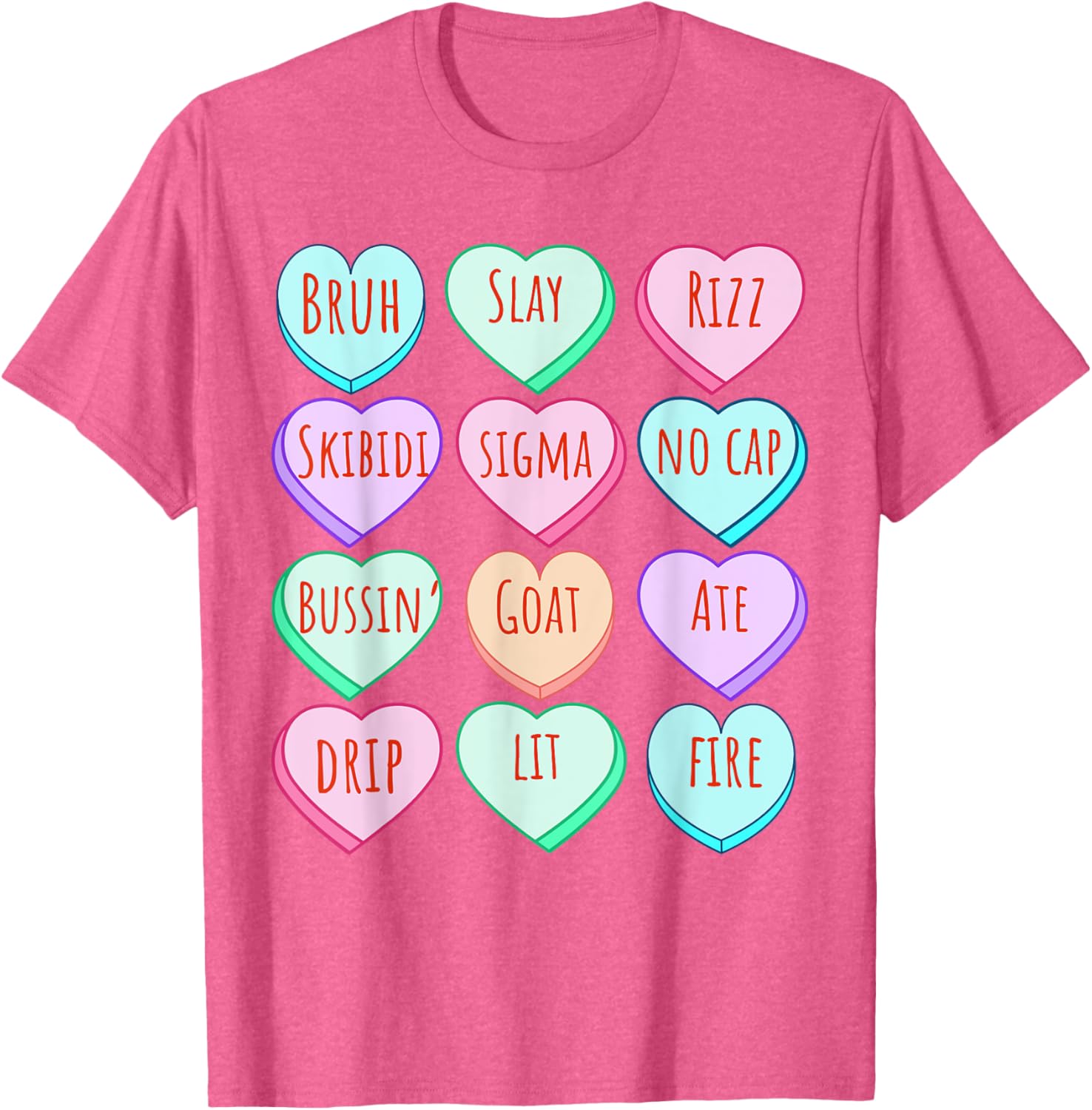Candy Heart Slang T-Shirt for Valentine's Day Fun at School - 18