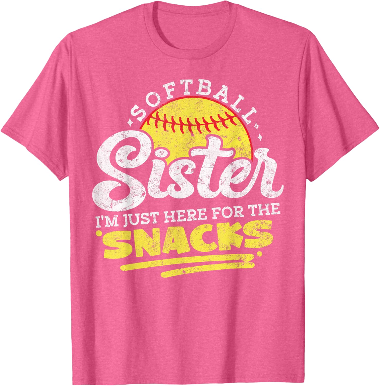 Softball Sister Funny Snack Lover Retro T-Shirt for Game Days - 9