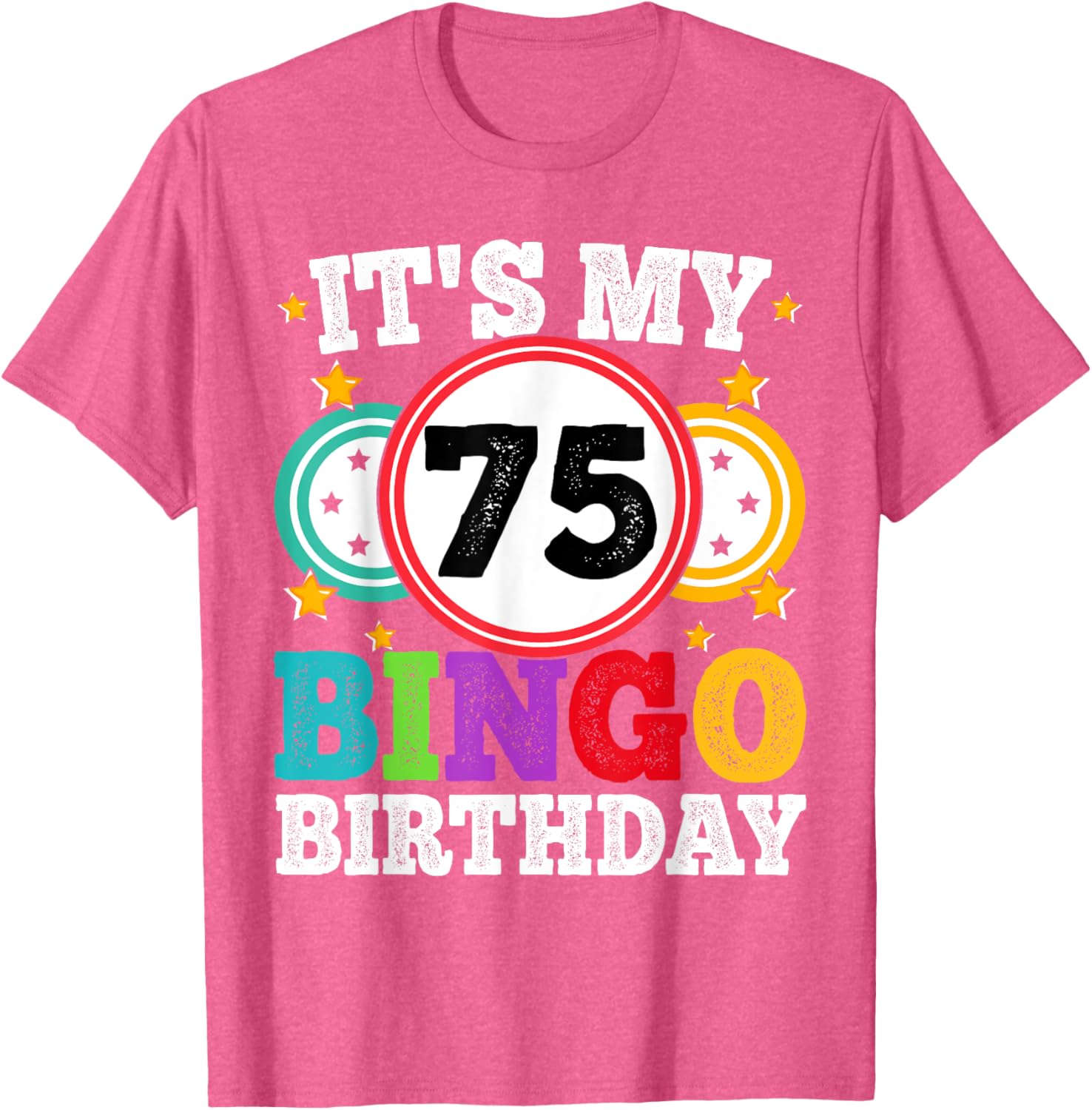 Funny 75th Birthday Bingo T-Shirt for Men and Women - Celebrate in Style! - 5