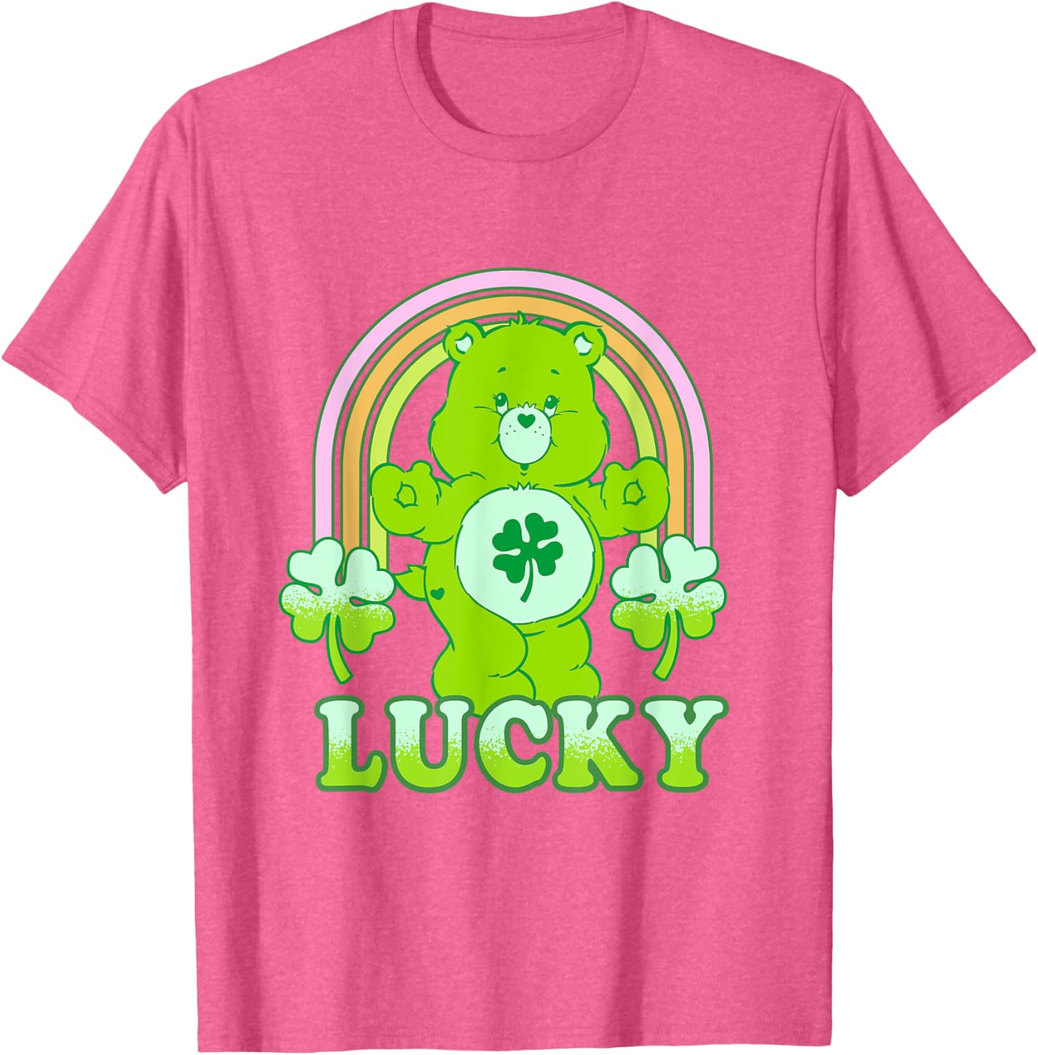 Care Bears St. Patrick's Day Lucky Bear Pastel Rainbow T-Shirt for Fun - 4