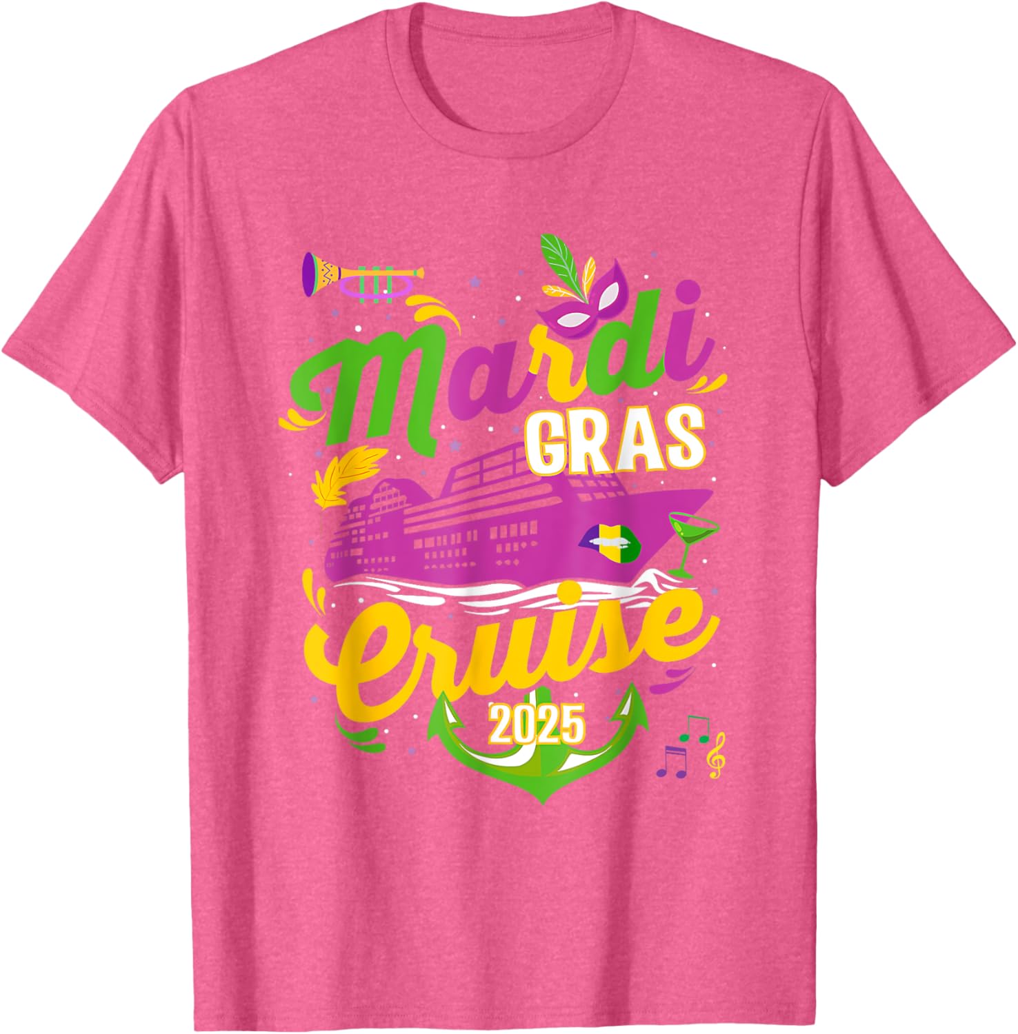 Mardi Gras Cruise Squad 2025 Family Matching T-Shirts for Fun Adventures - 2