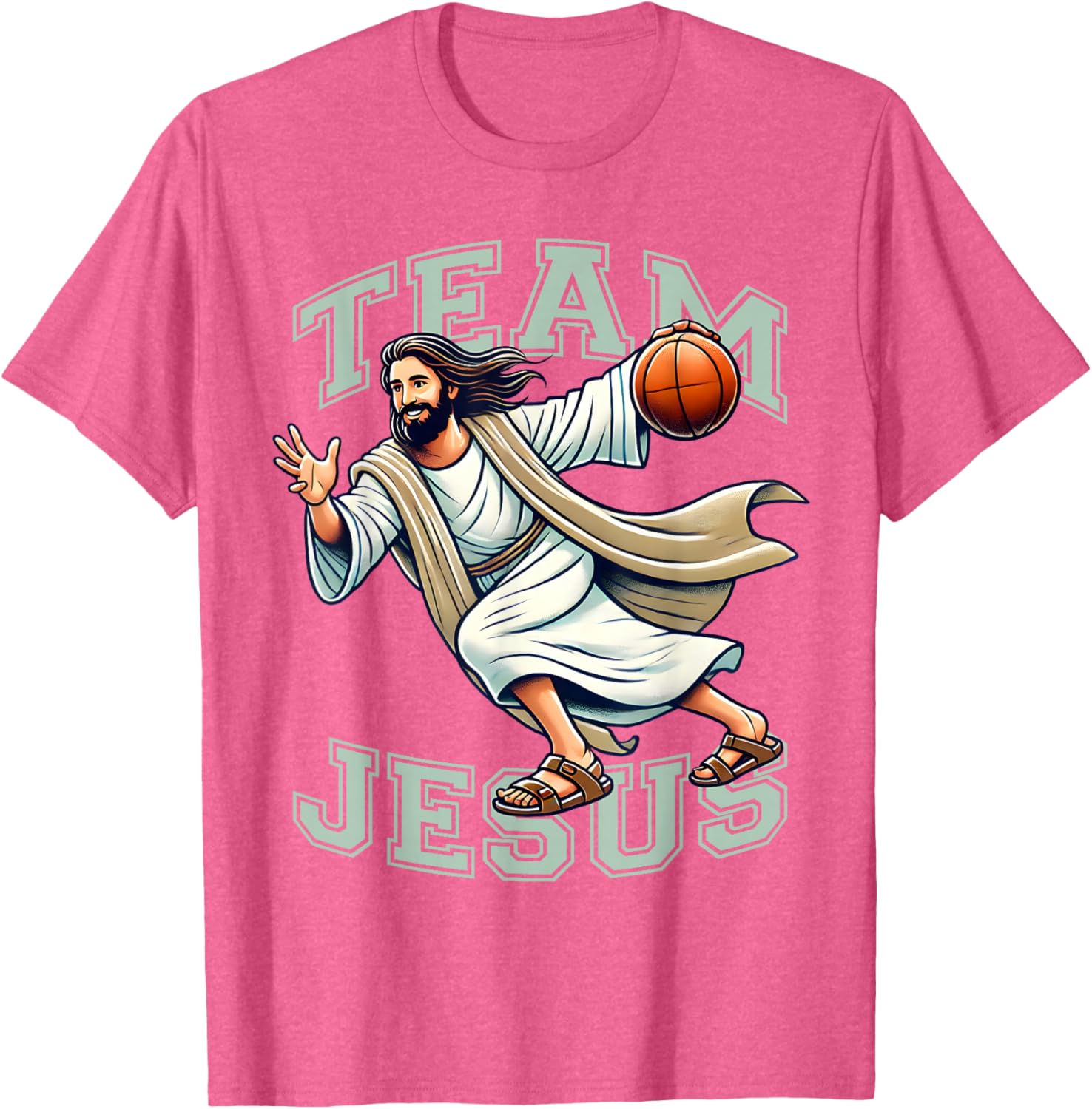 Team Jesus Basketball Tee Christ Playing Basketball T-Shirt for Sports Fans - 2